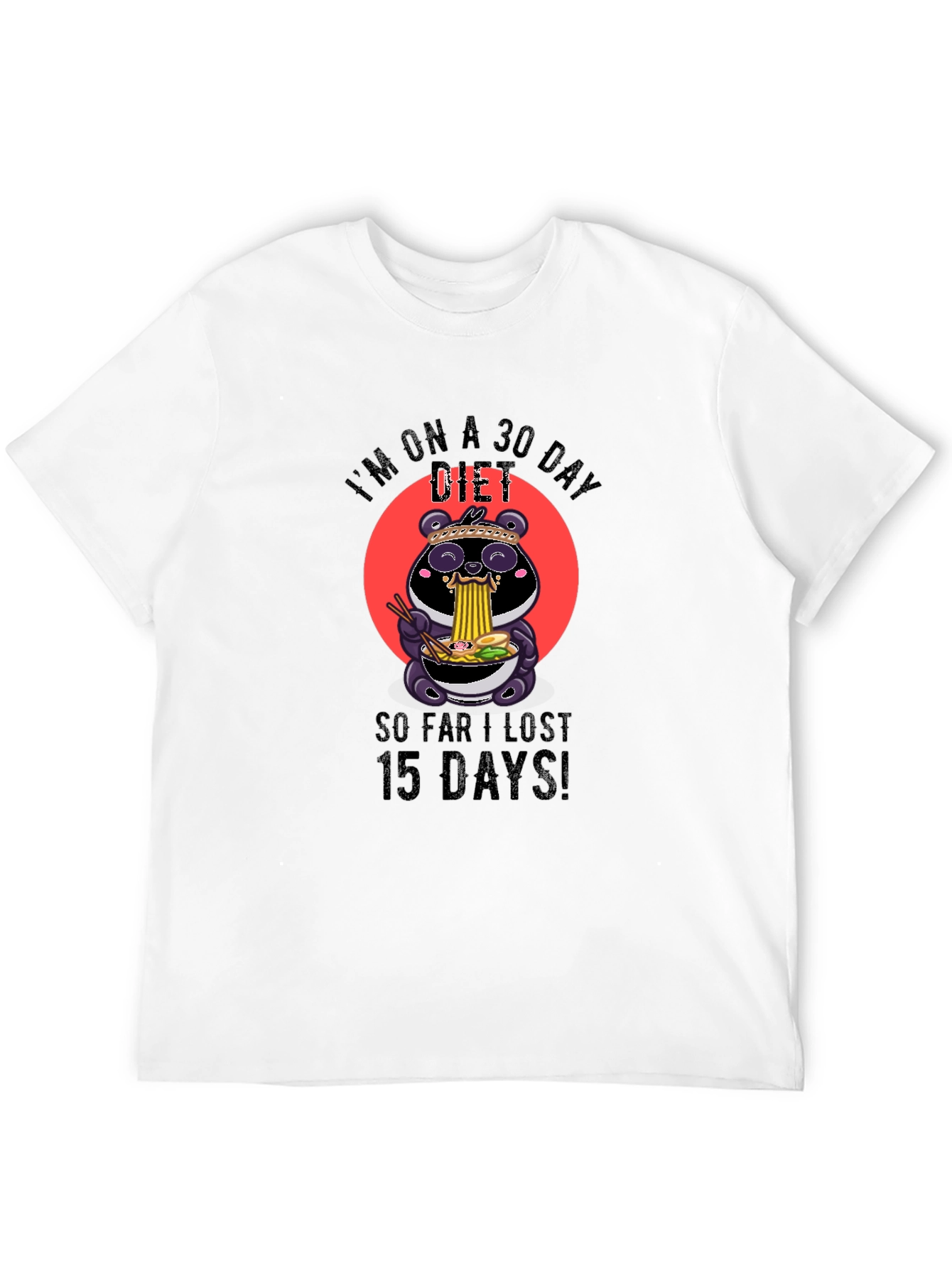 Funny Diet T-Shirt - Panda Ramen Design