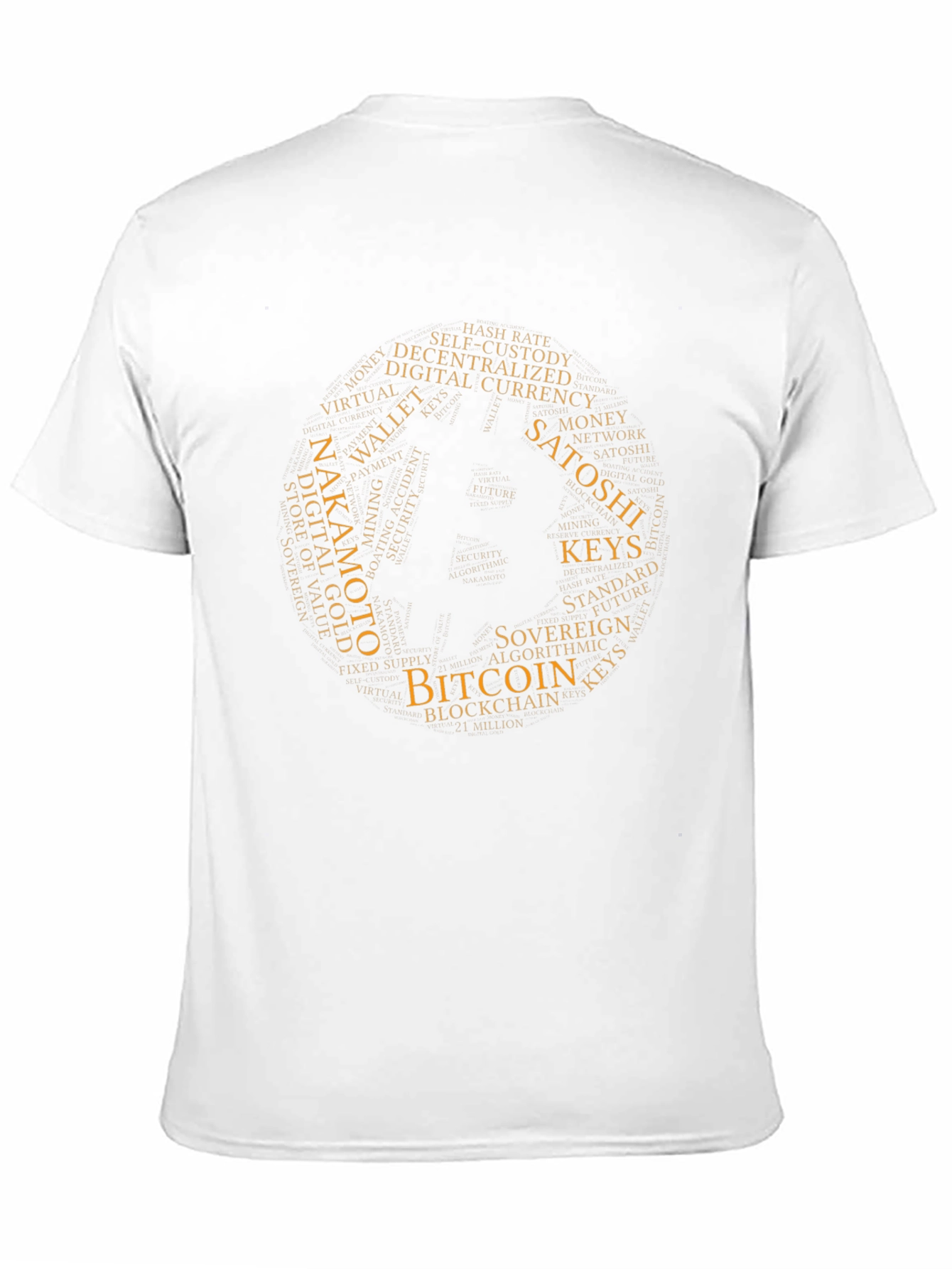 Bitcoin Word Cloud T-Shirt - Crypto Tee
