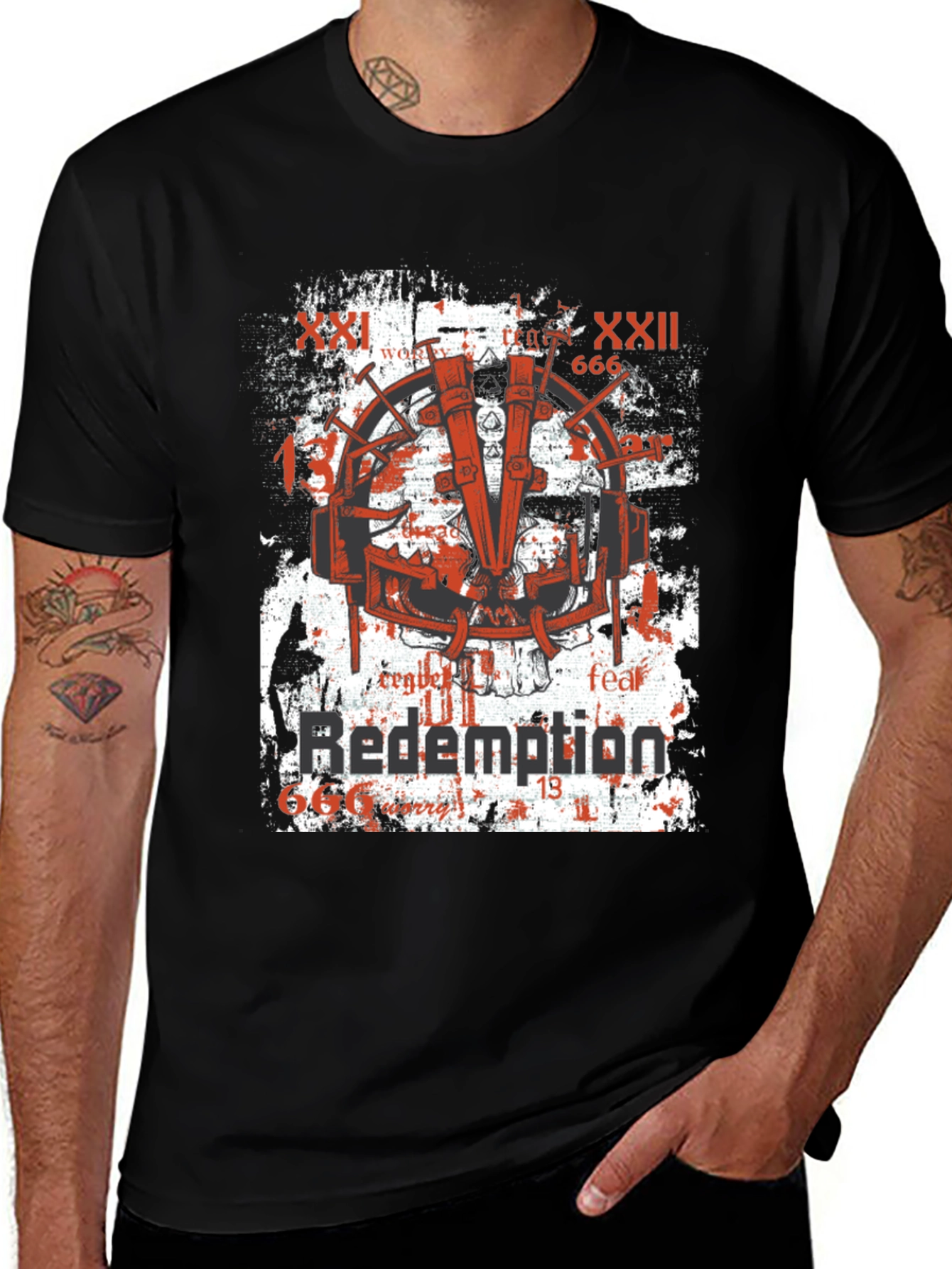Redemption Graphic Print T-Shirt Grunge Style