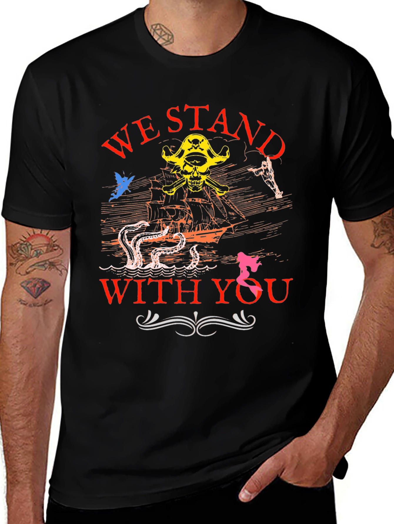 Pirate Graphic T-Shirt - We Stand With You