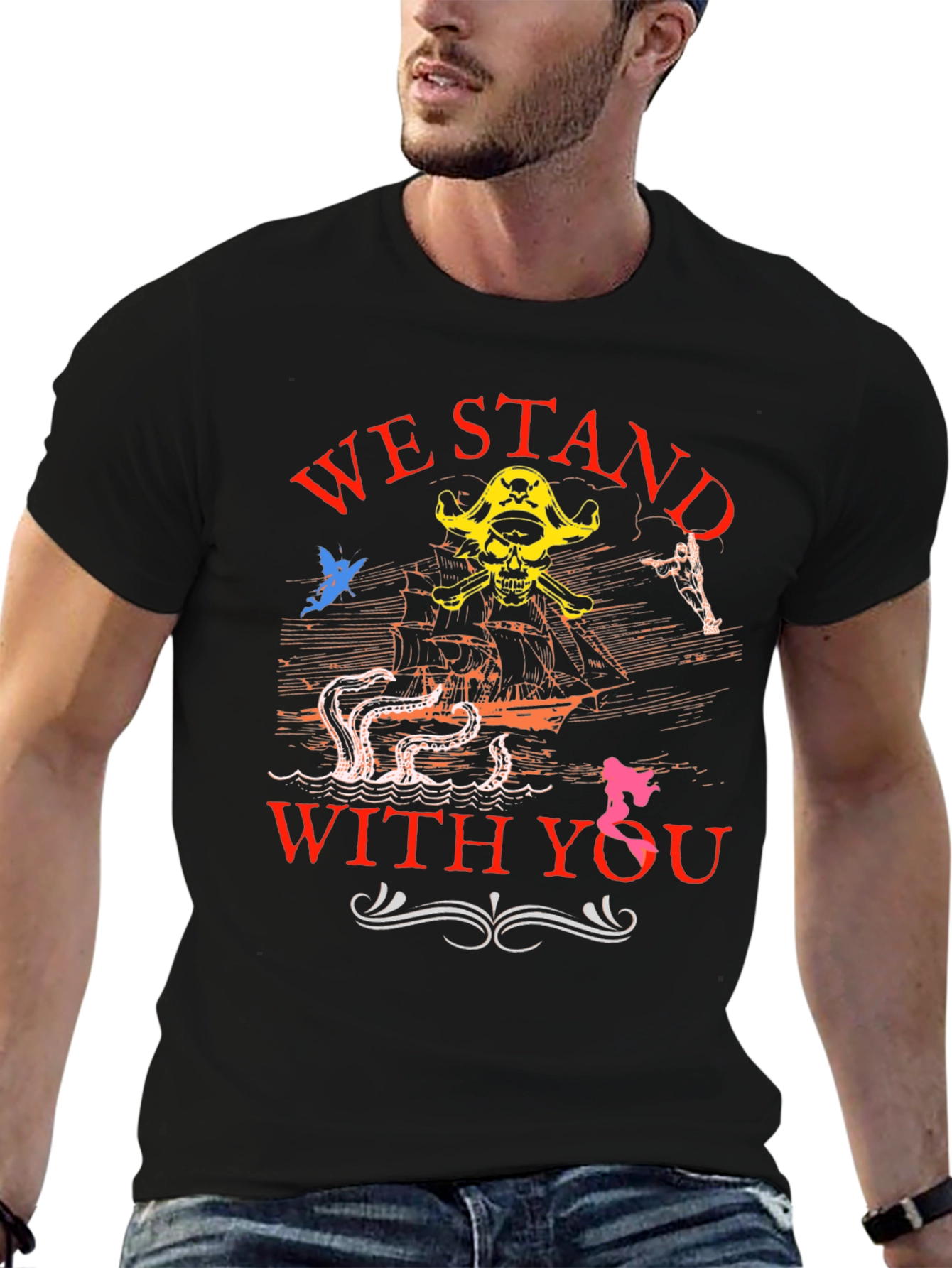 Pirate Graphic T-Shirt - We Stand With You