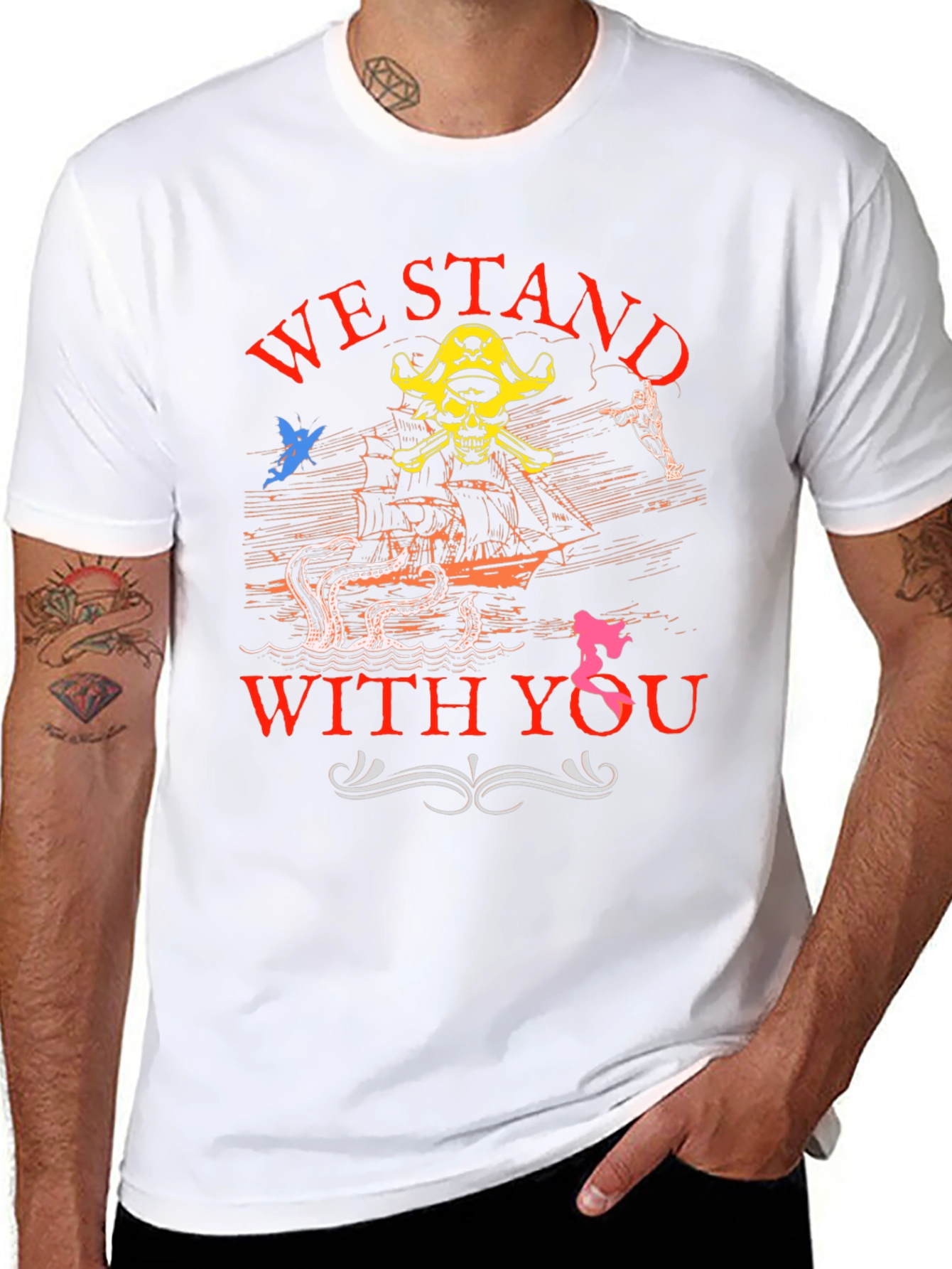 Pirate Graphic T-Shirt - We Stand With You