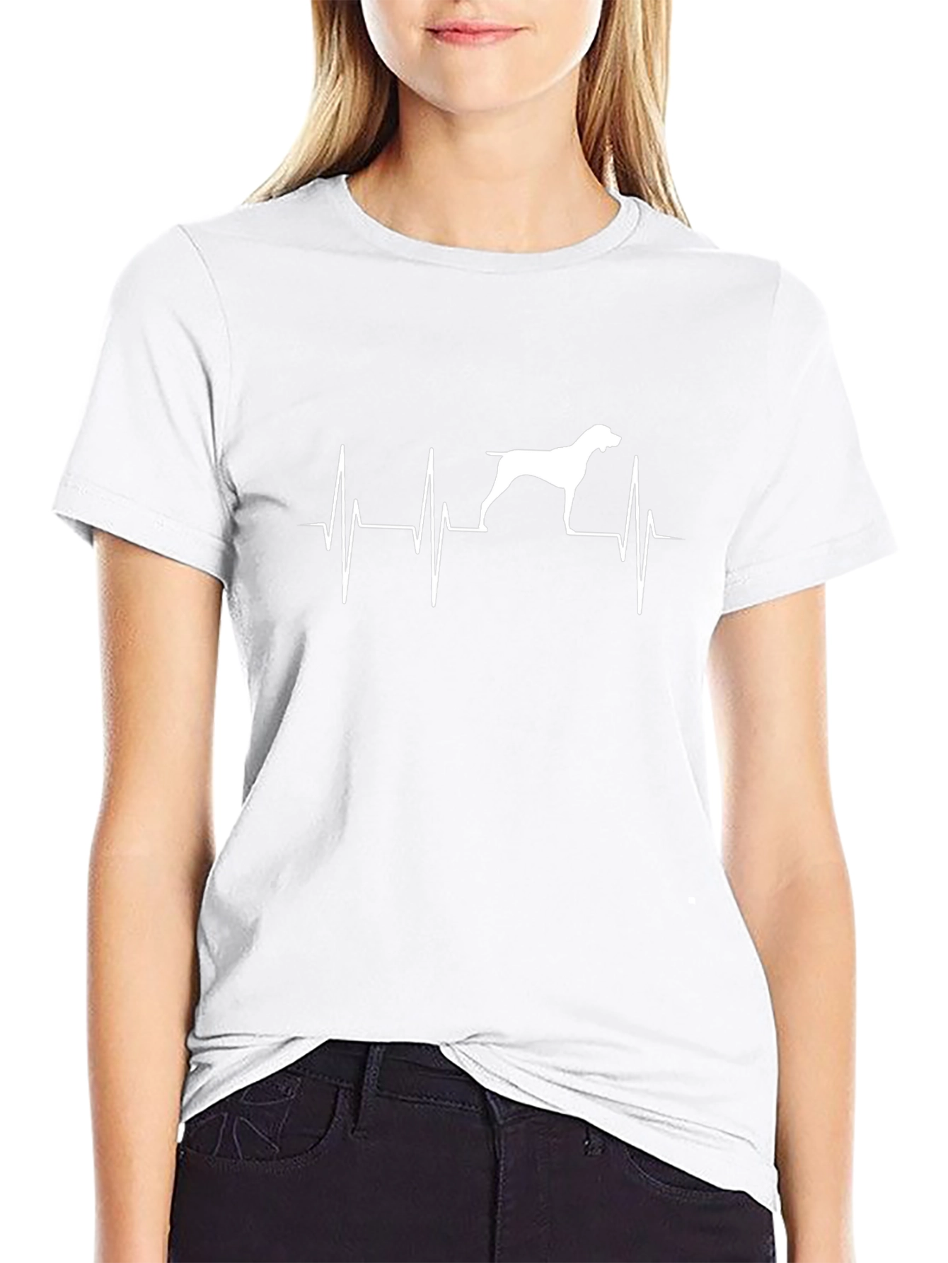 Dog Heartbeat T-Shirt - Black Short Sleeve