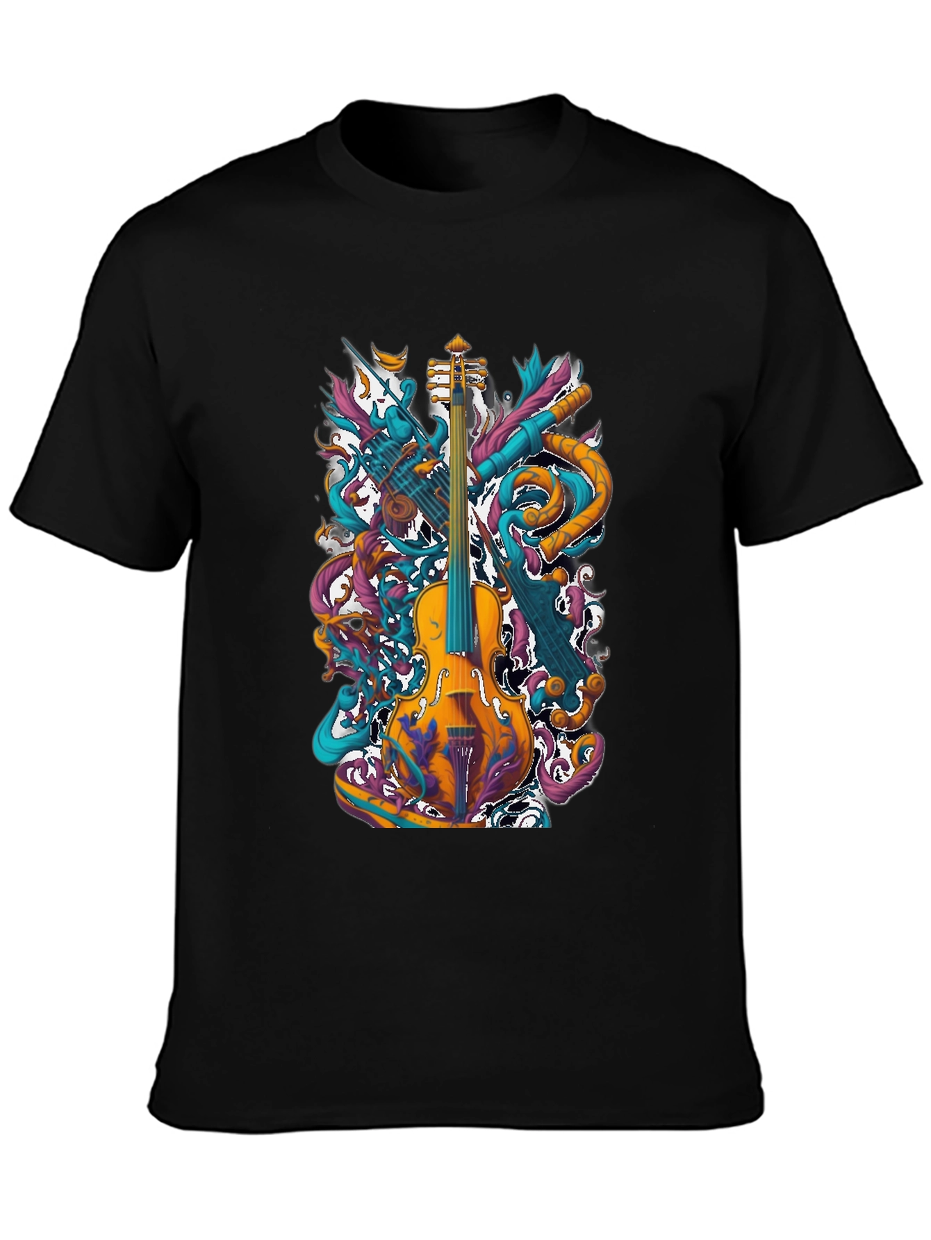 Musical Instrument Graphic Tee - Black