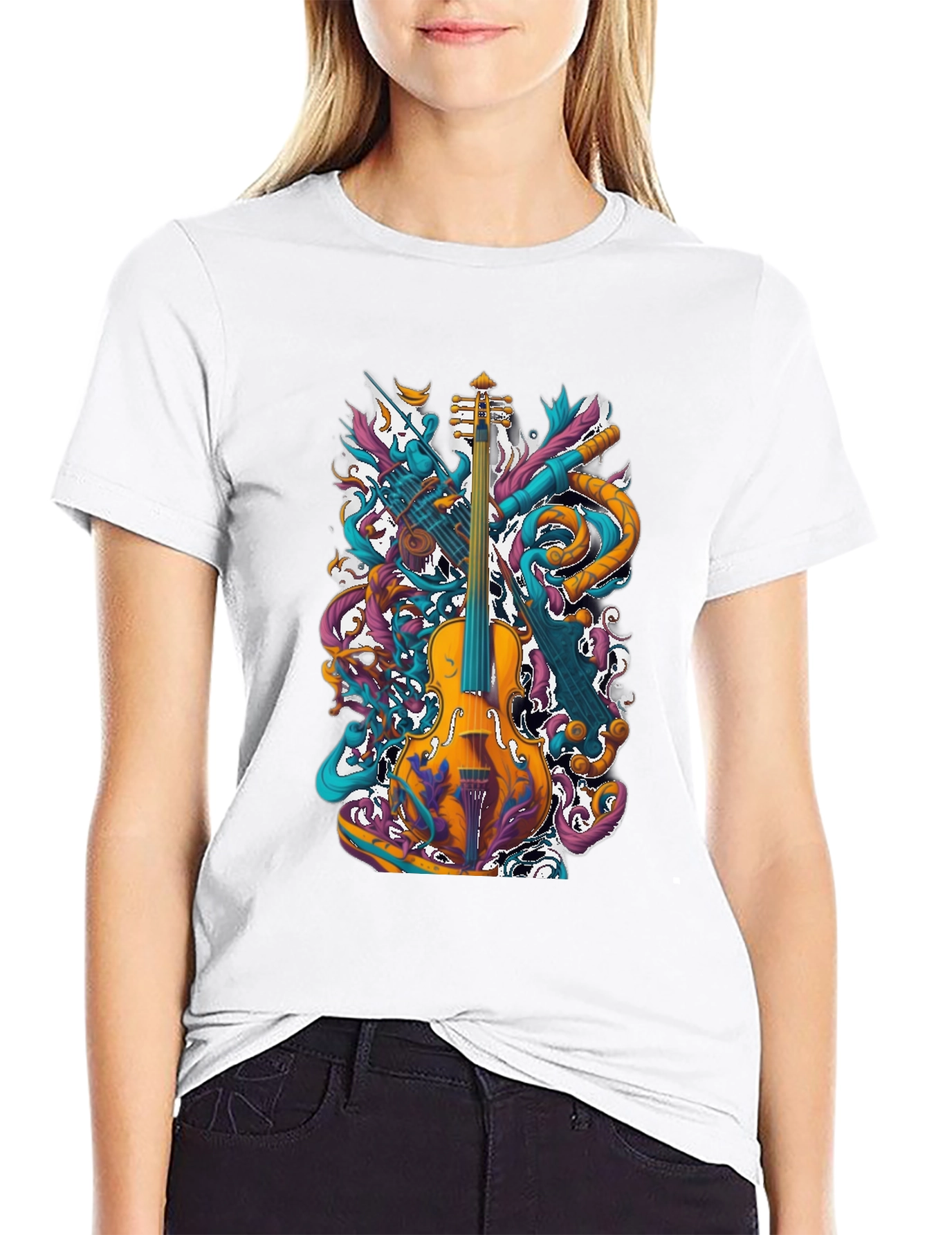 Musical Instrument Graphic Tee - Black