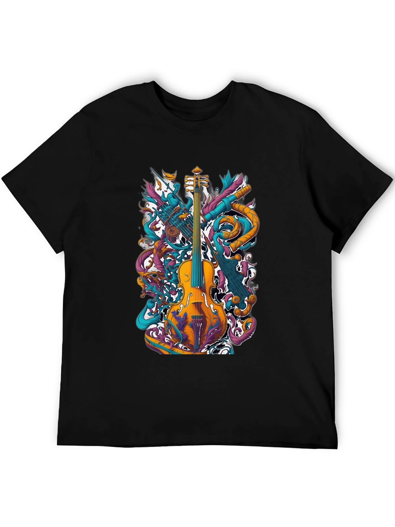 Musical Instrument Graphic Tee - Black