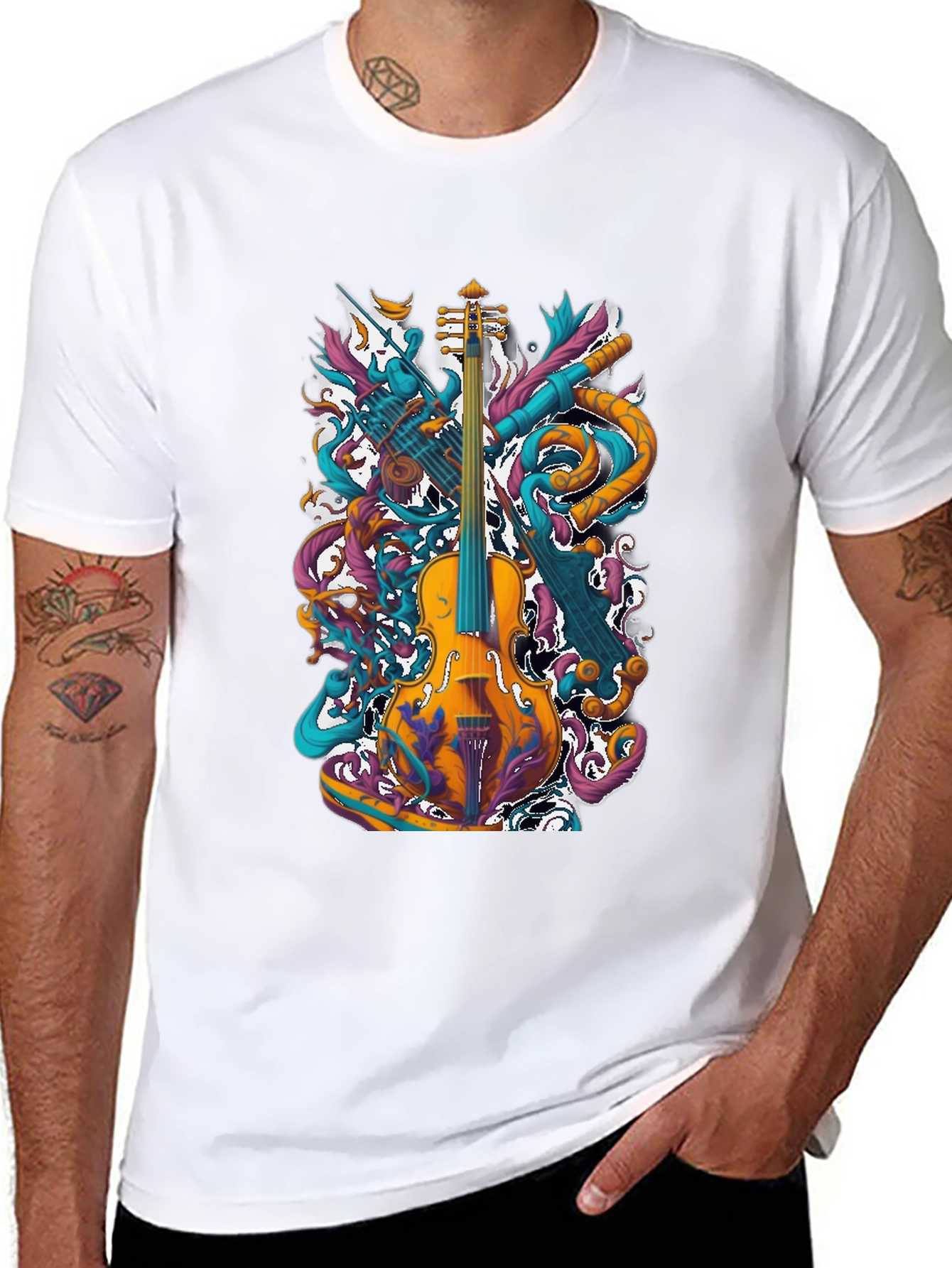 Musical Instrument Graphic Tee - Black