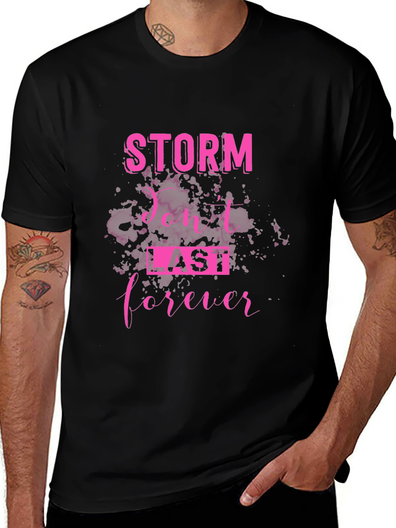 Storm Dont Last Forever Black Graphic Tee