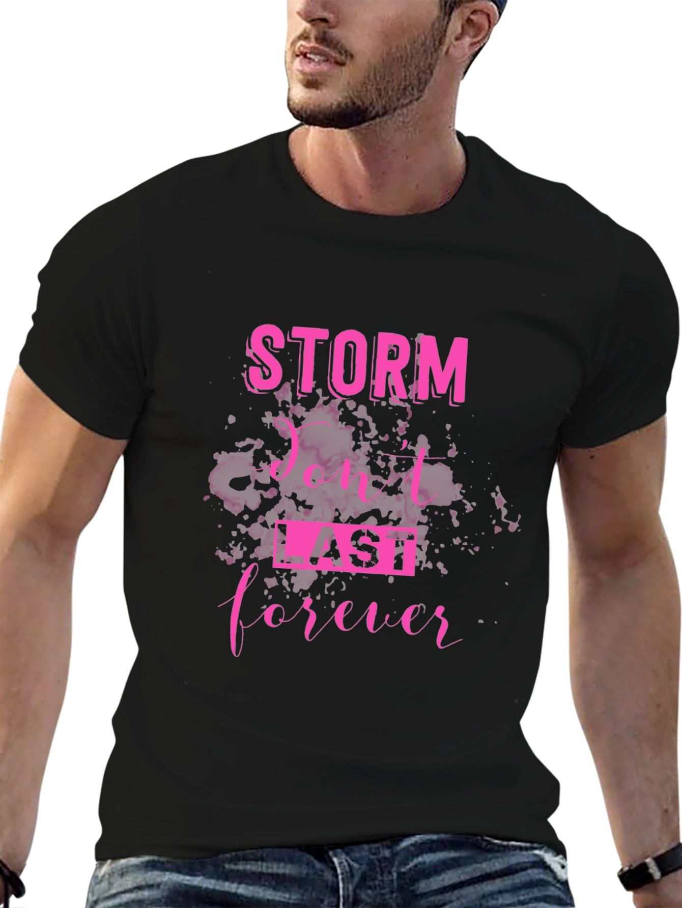 Storm Dont Last Forever Black Graphic Tee