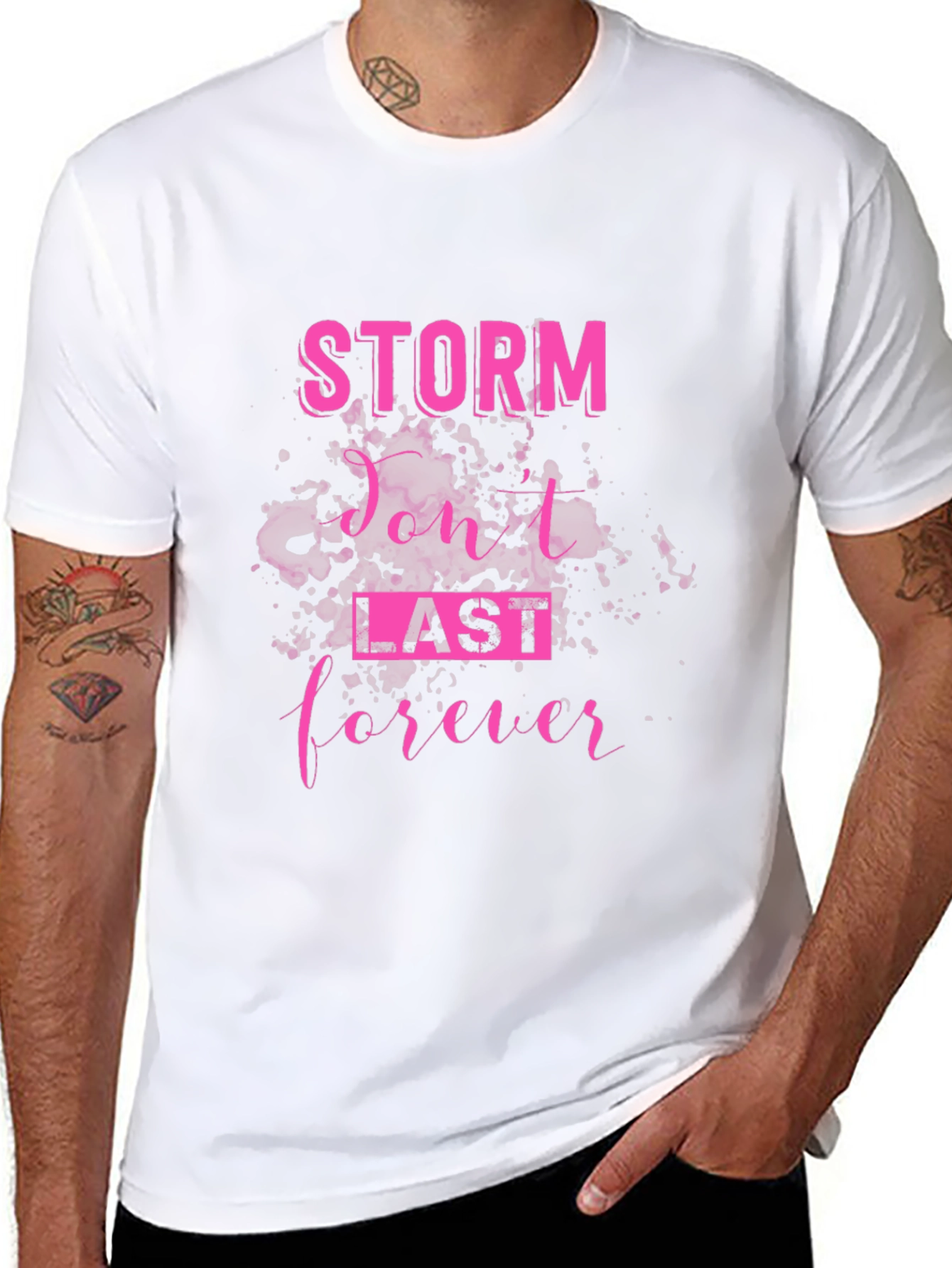 Storm Dont Last Forever Black Graphic Tee