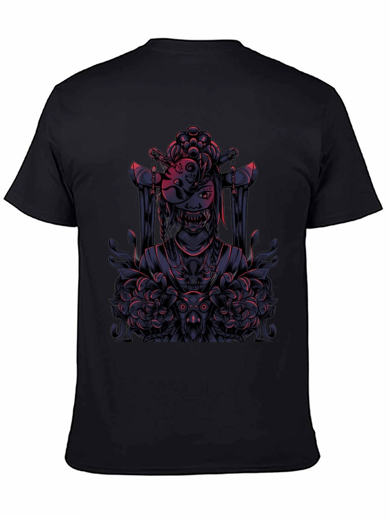 Mystic Geisha Graphic Tee - Dark Anime Style