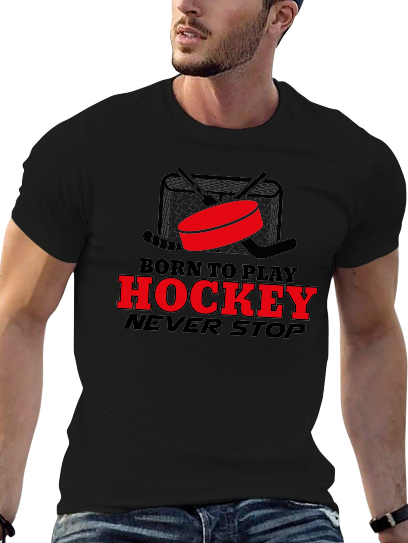 Born to Play Hockey T-Shirt - Never Stop