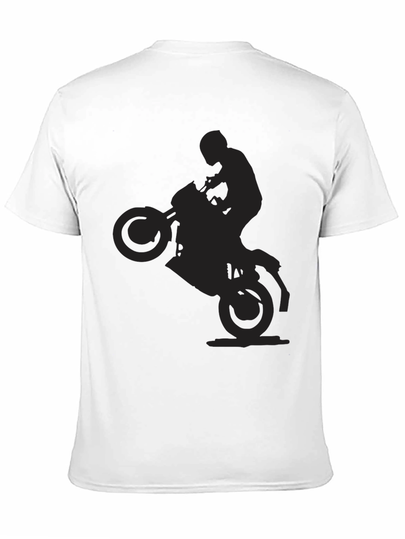 Motorcycle Wheelie Graphic Black T-Shirt