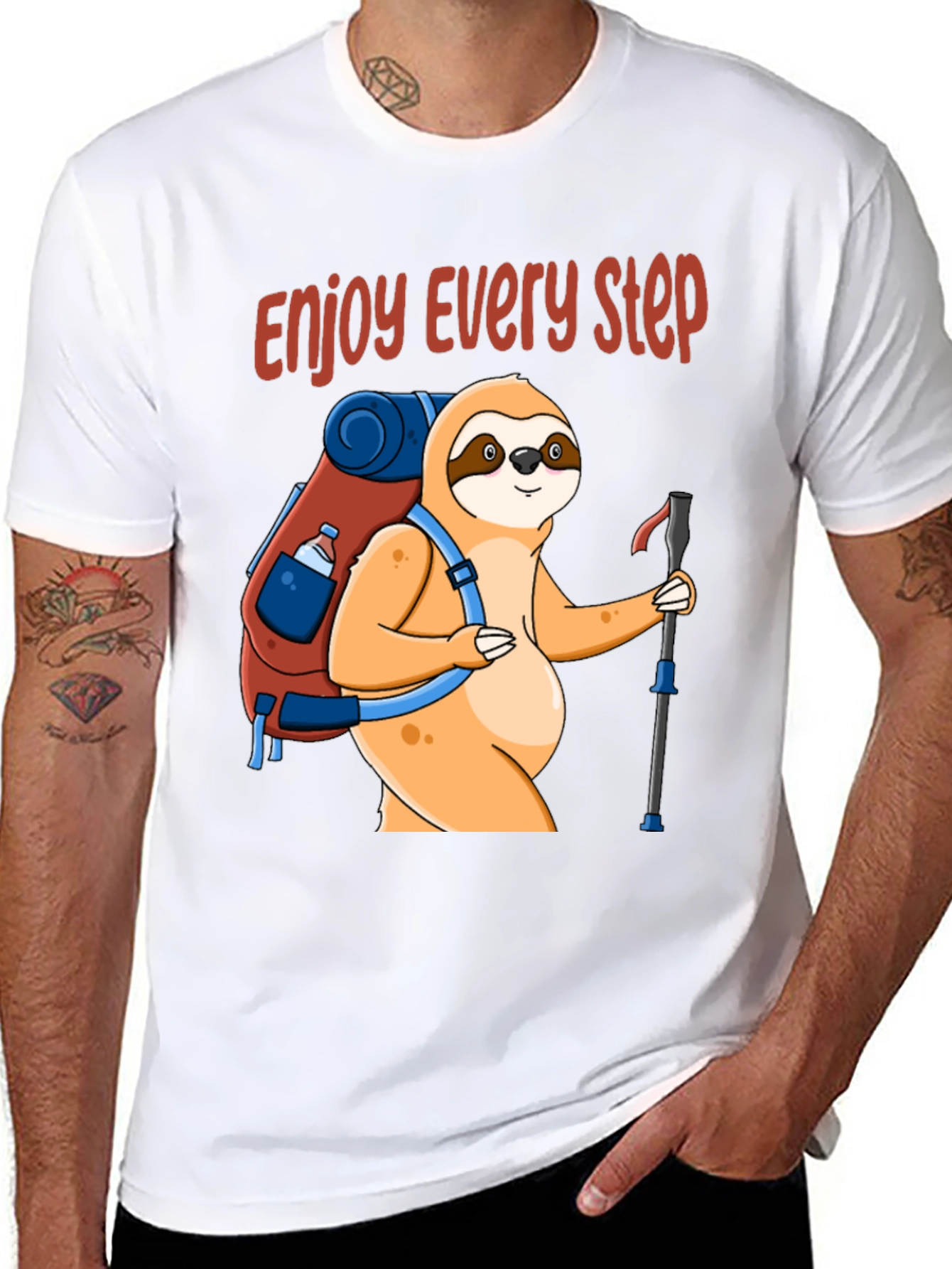 Enjoy Every Step Sloth Hiking T-Shirt