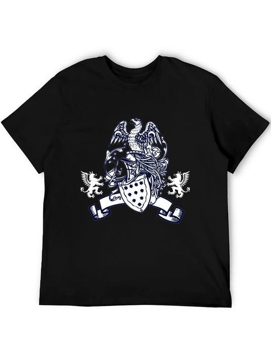 Heraldic Eagle Shield Graphic Black T-Shirt