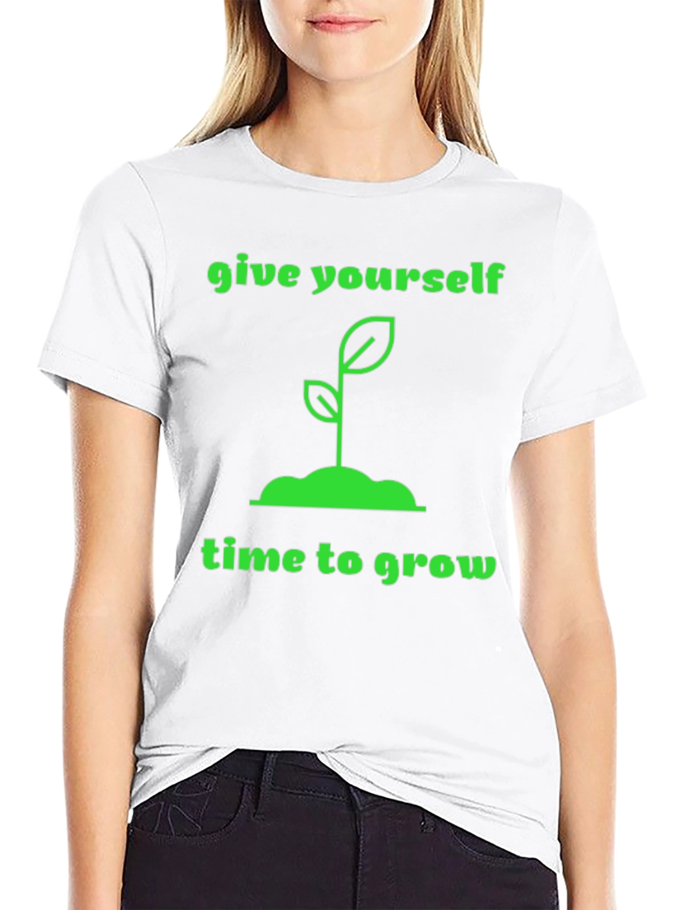 Give Yourself Time To Grow Black T-Shirt
