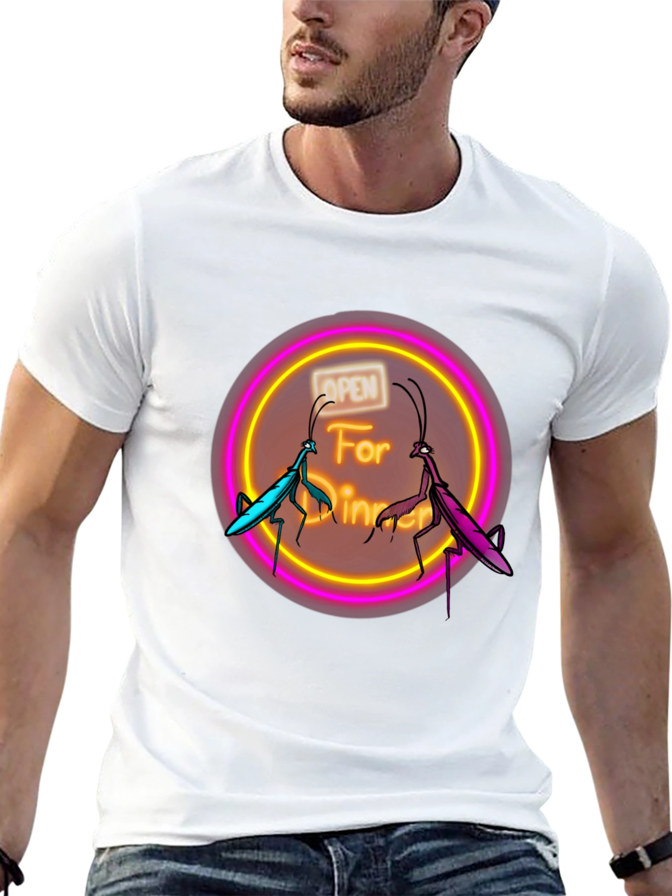 Open For Dinner Praying Mantis Graphic Tee