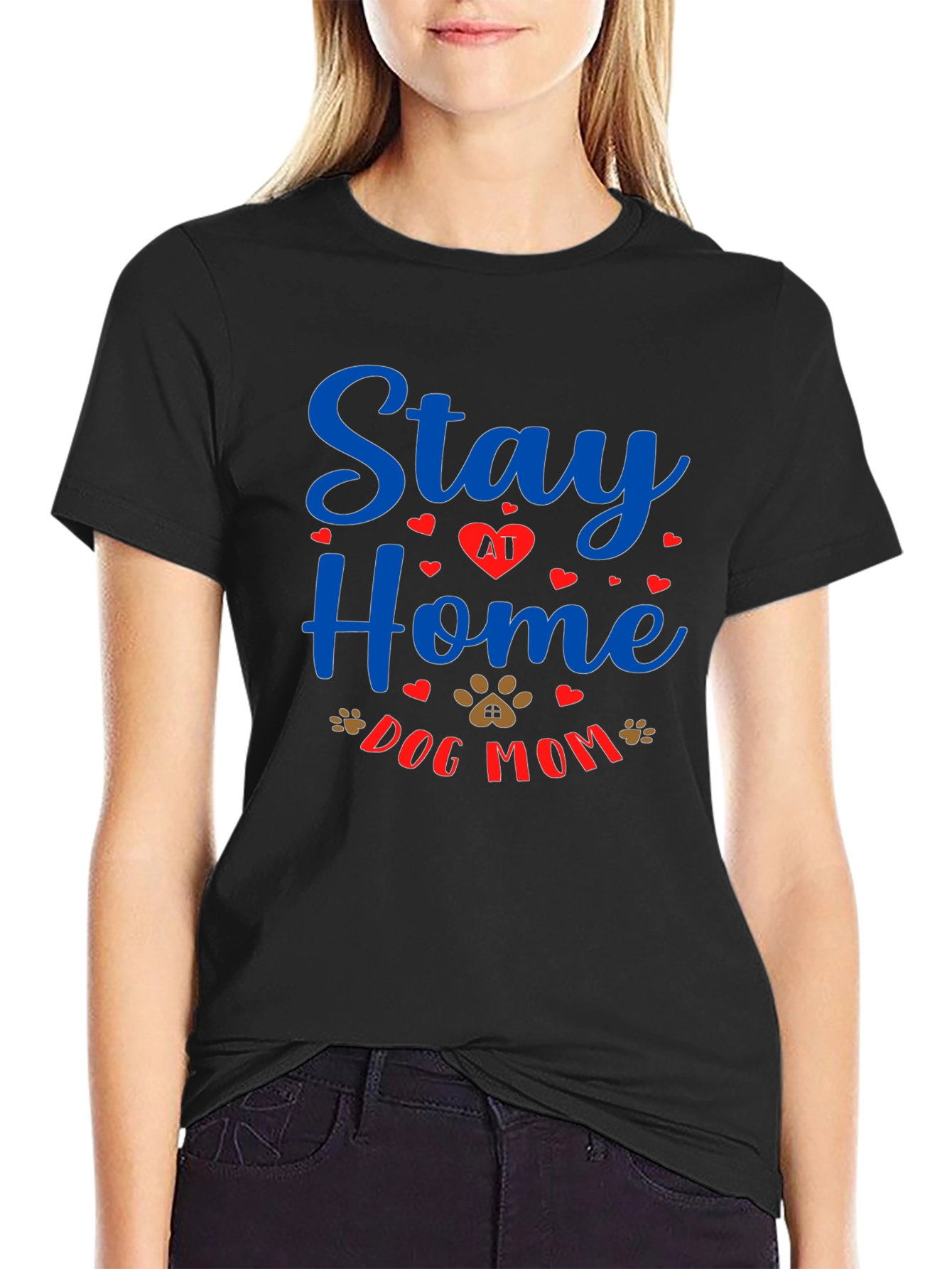 Stay Home Dog Mom Tee