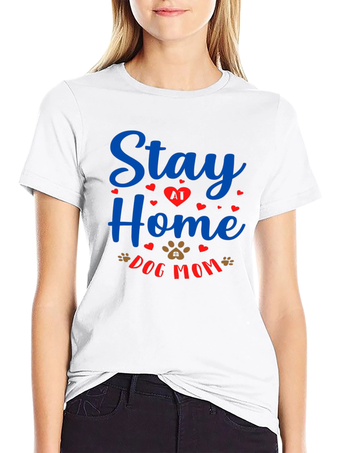 Stay Home Dog Mom Tee