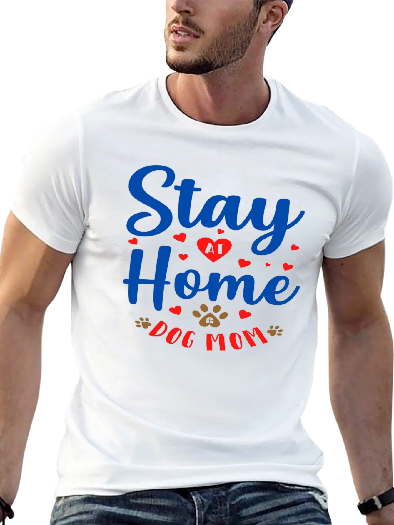 Stay Home Dog Mom Tee
