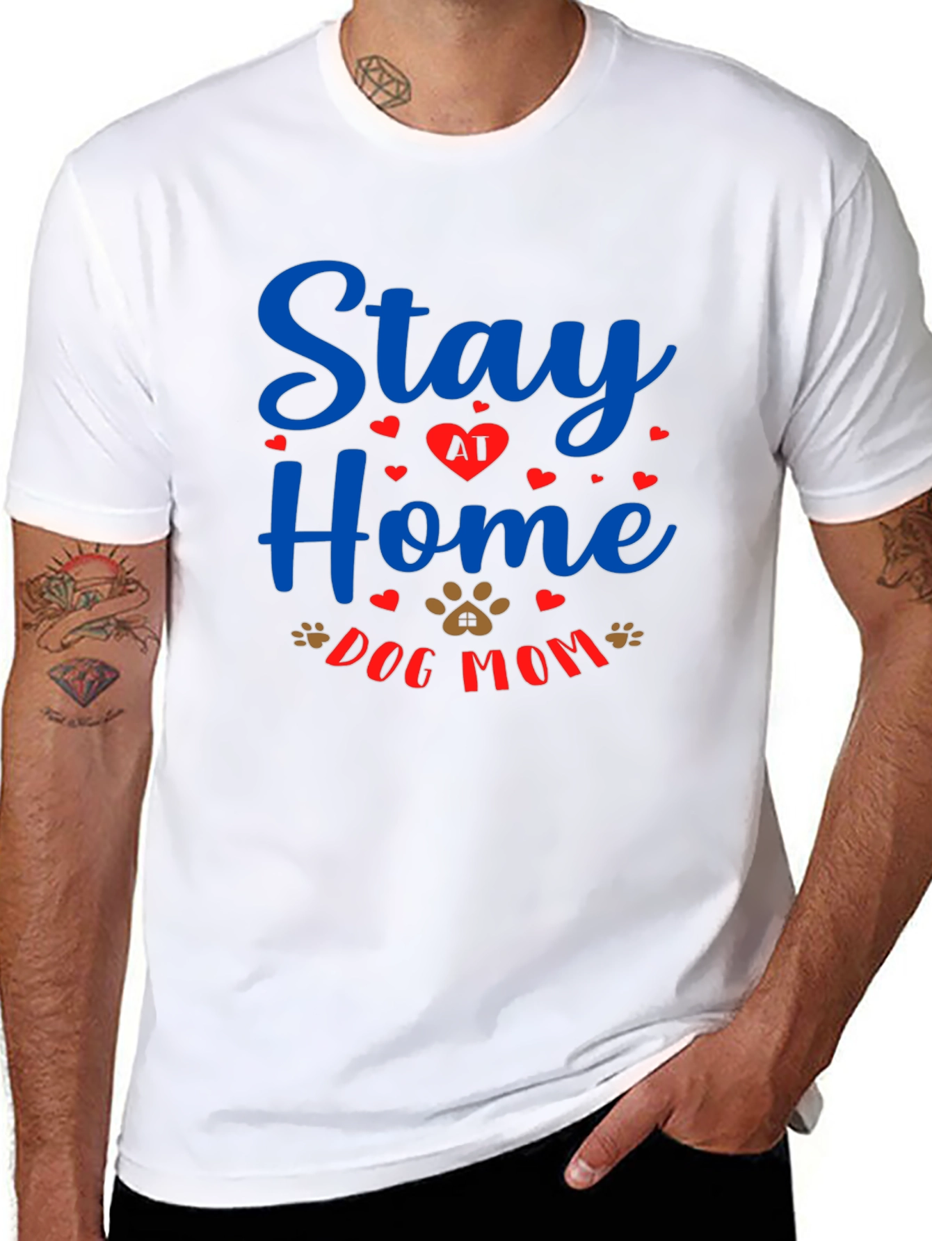 Stay Home Dog Mom Tee
