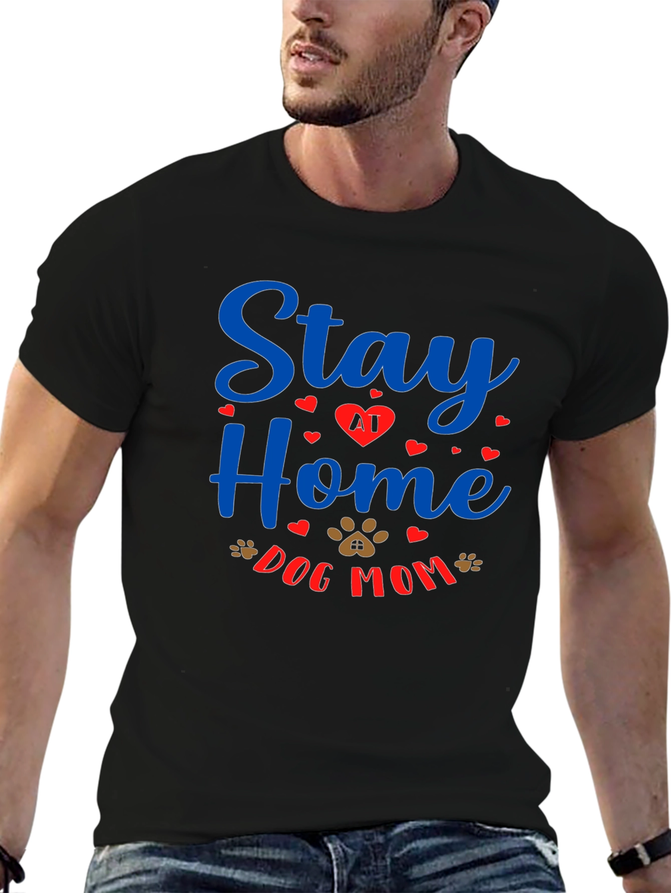 Stay Home Dog Mom Tee