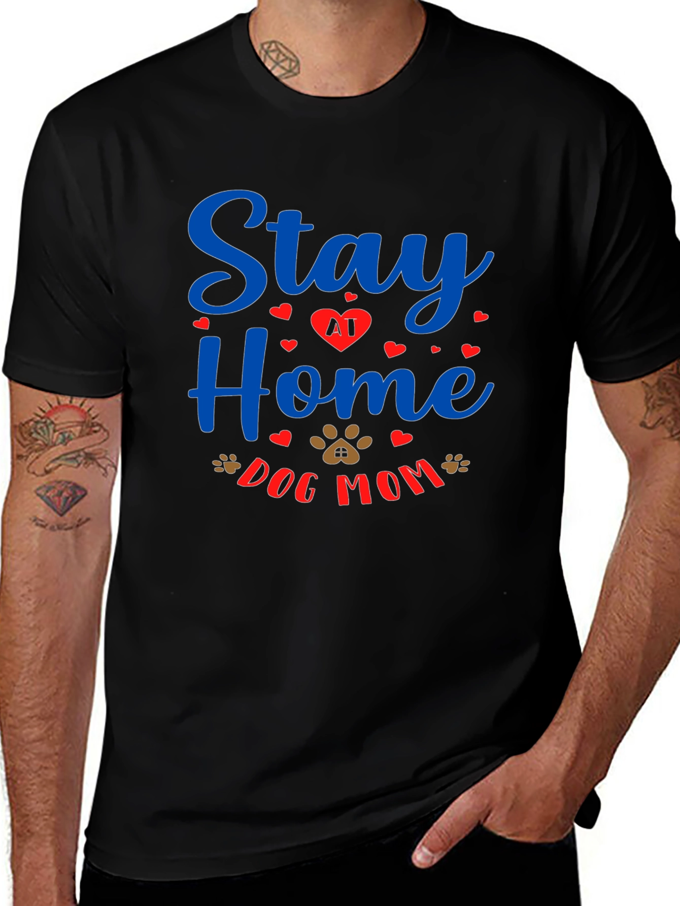 Stay Home Dog Mom Tee