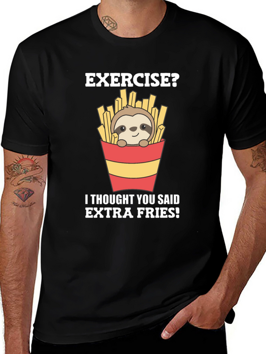 Exercise? Extra Fries Sloth Graphic Tee