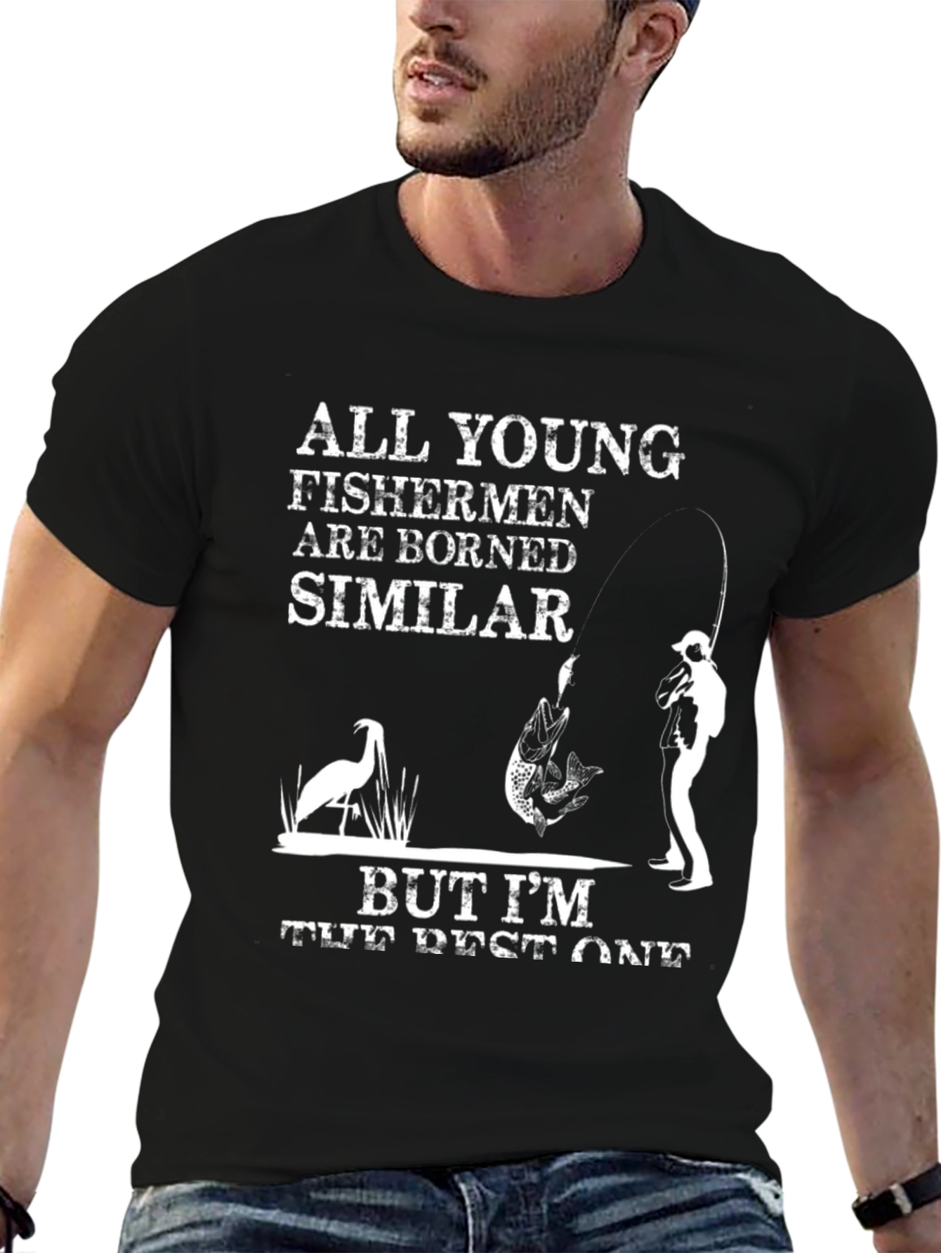 All Young Fishermen Black Graphic Tee