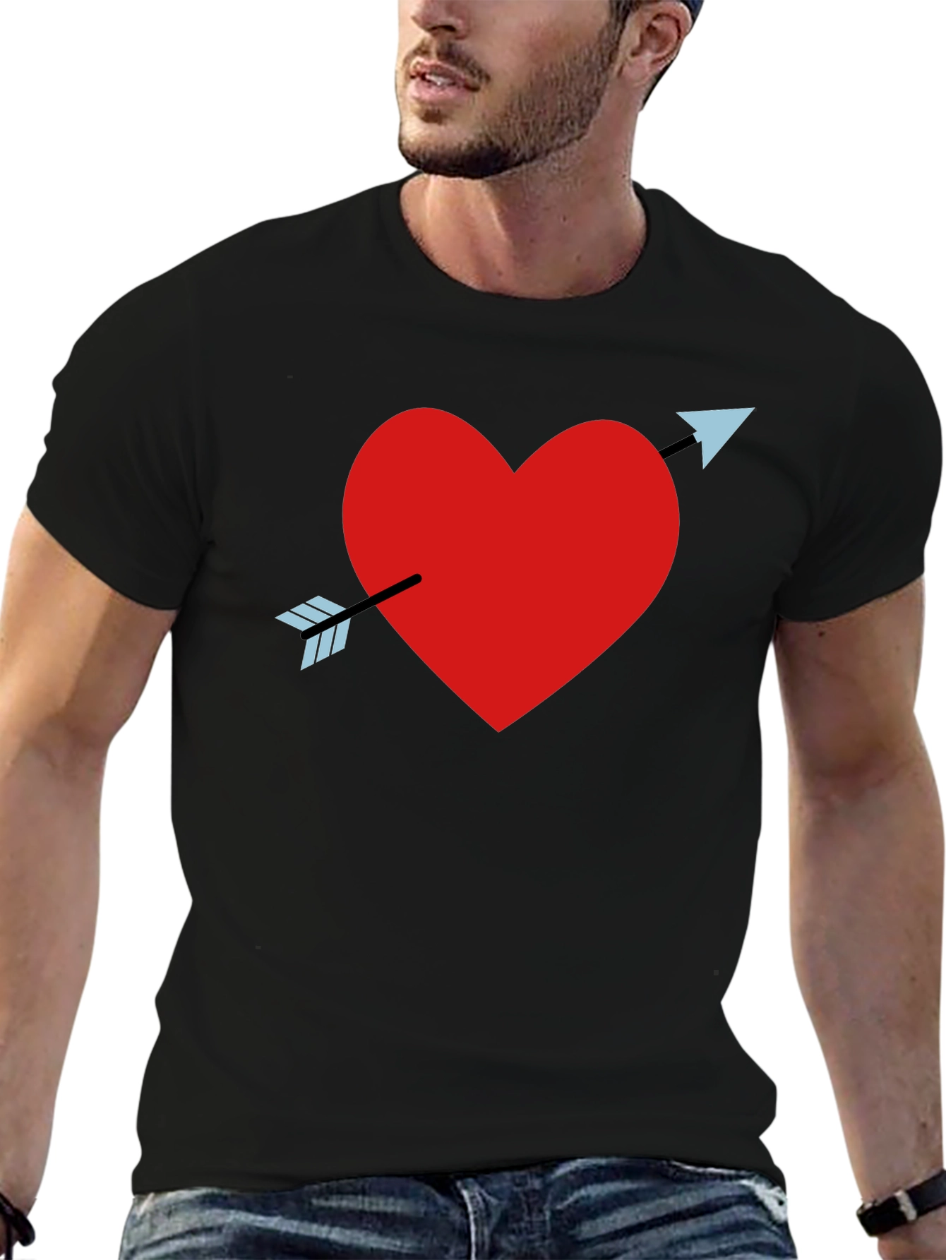 Heart Arrow Black T-Shirt
