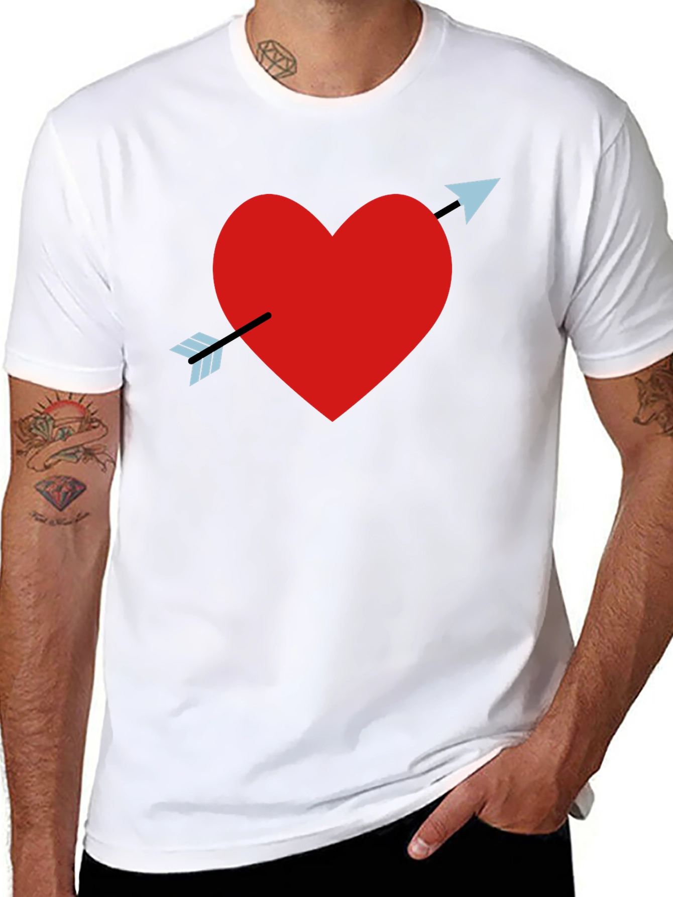 Heart Arrow Black T-Shirt