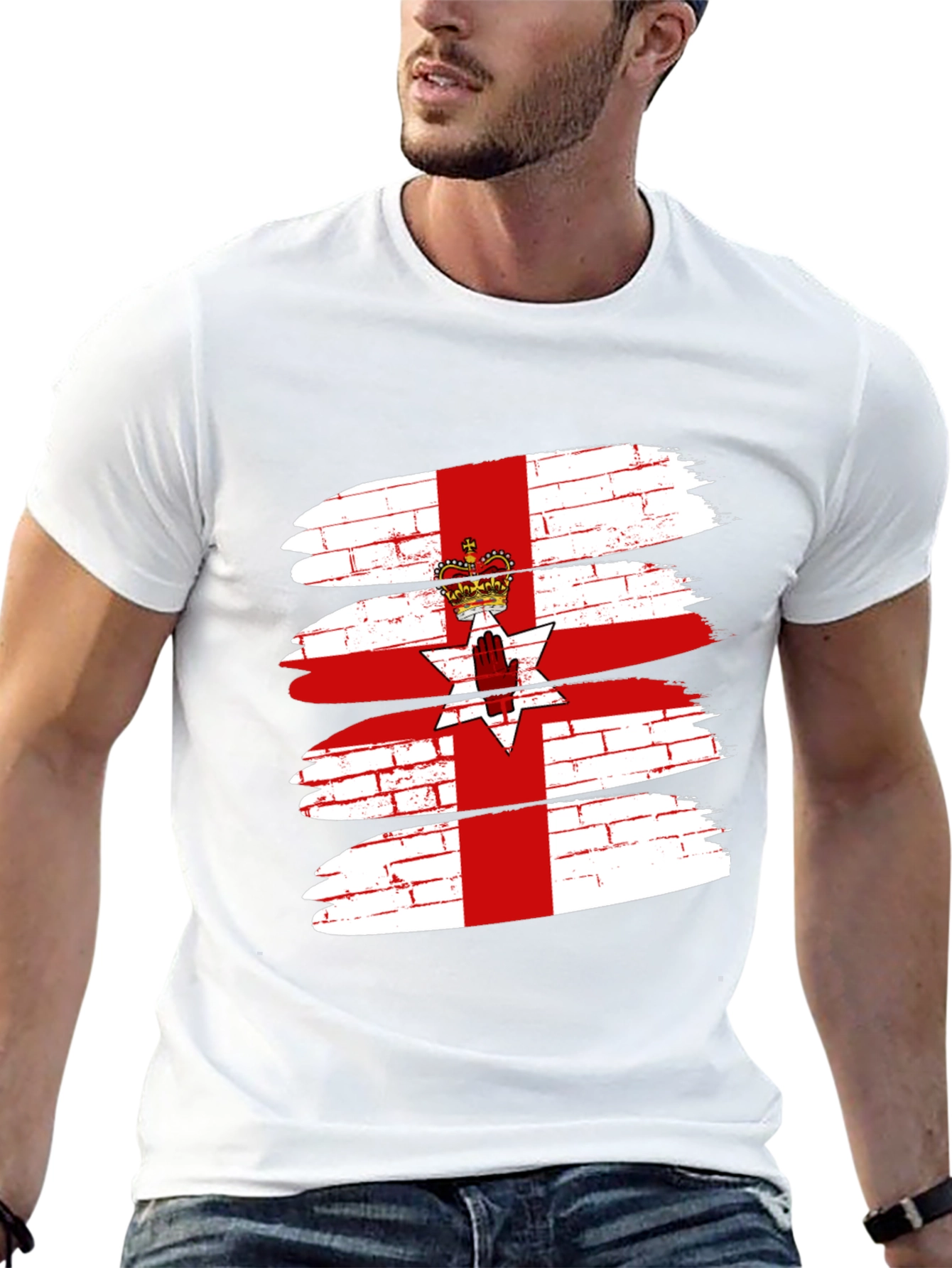 Northern Ireland Flag Brushstroke Graphic Tee