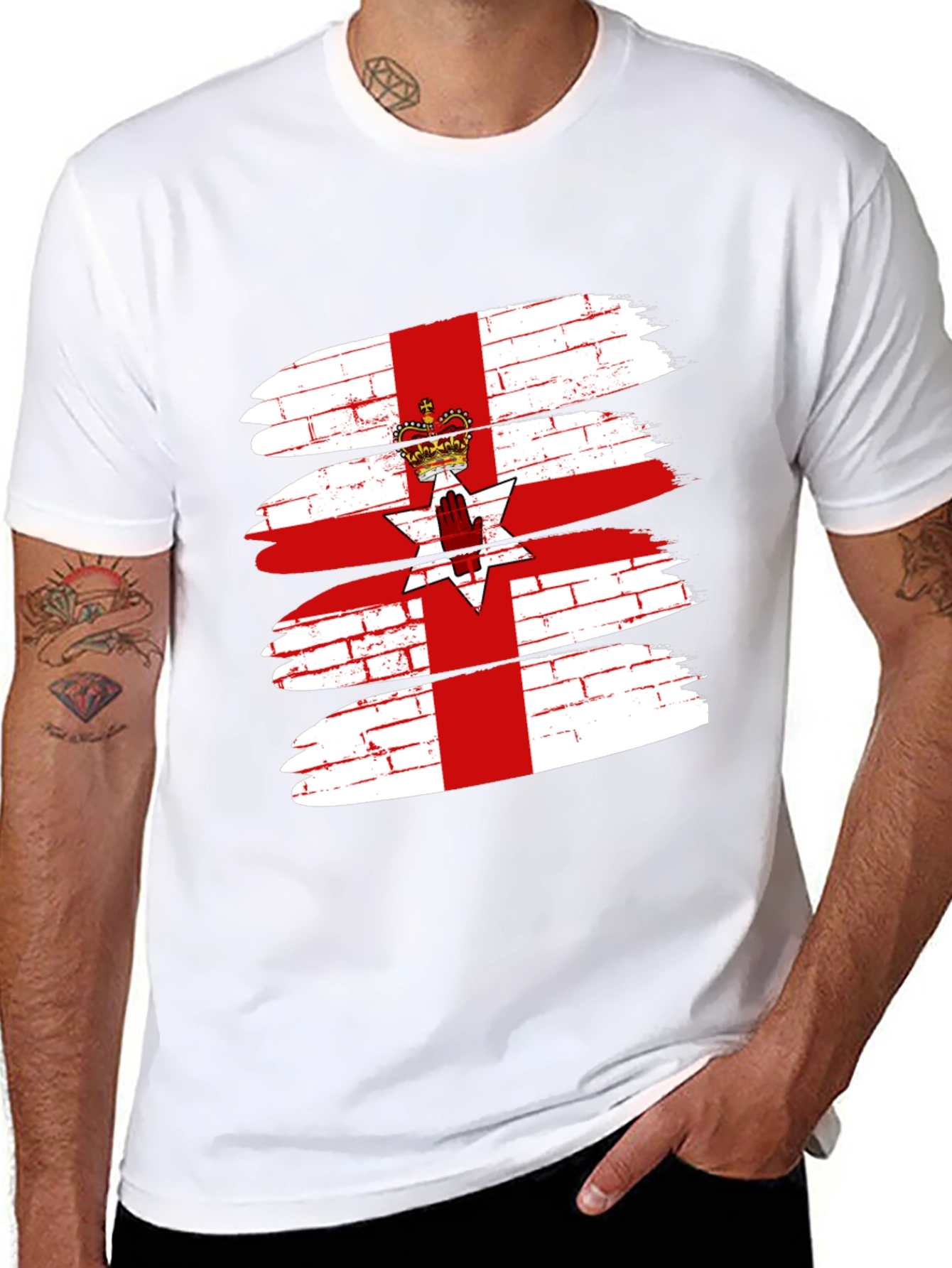 Northern Ireland Flag Brushstroke Graphic Tee