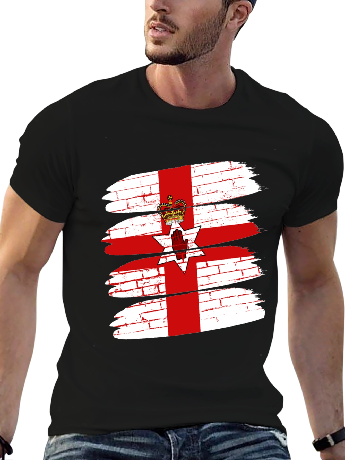 Northern Ireland Flag Brushstroke Graphic Tee