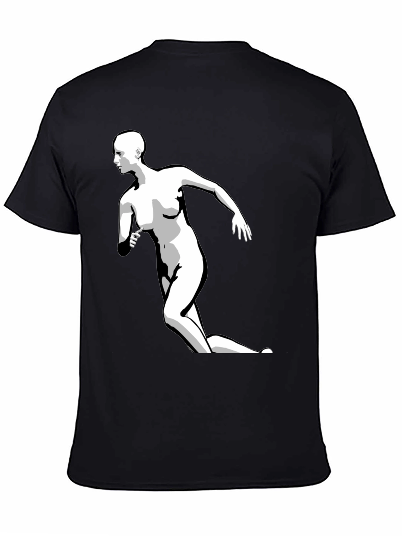 Abstract Woman Print Black T-Shirt