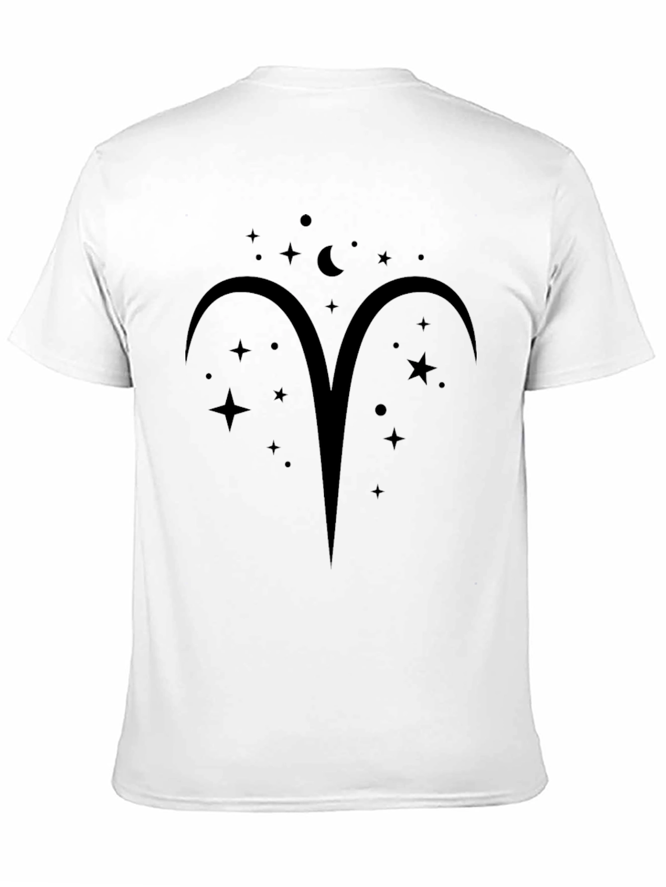 Aries Zodiac Starry Night Black T-Shirt