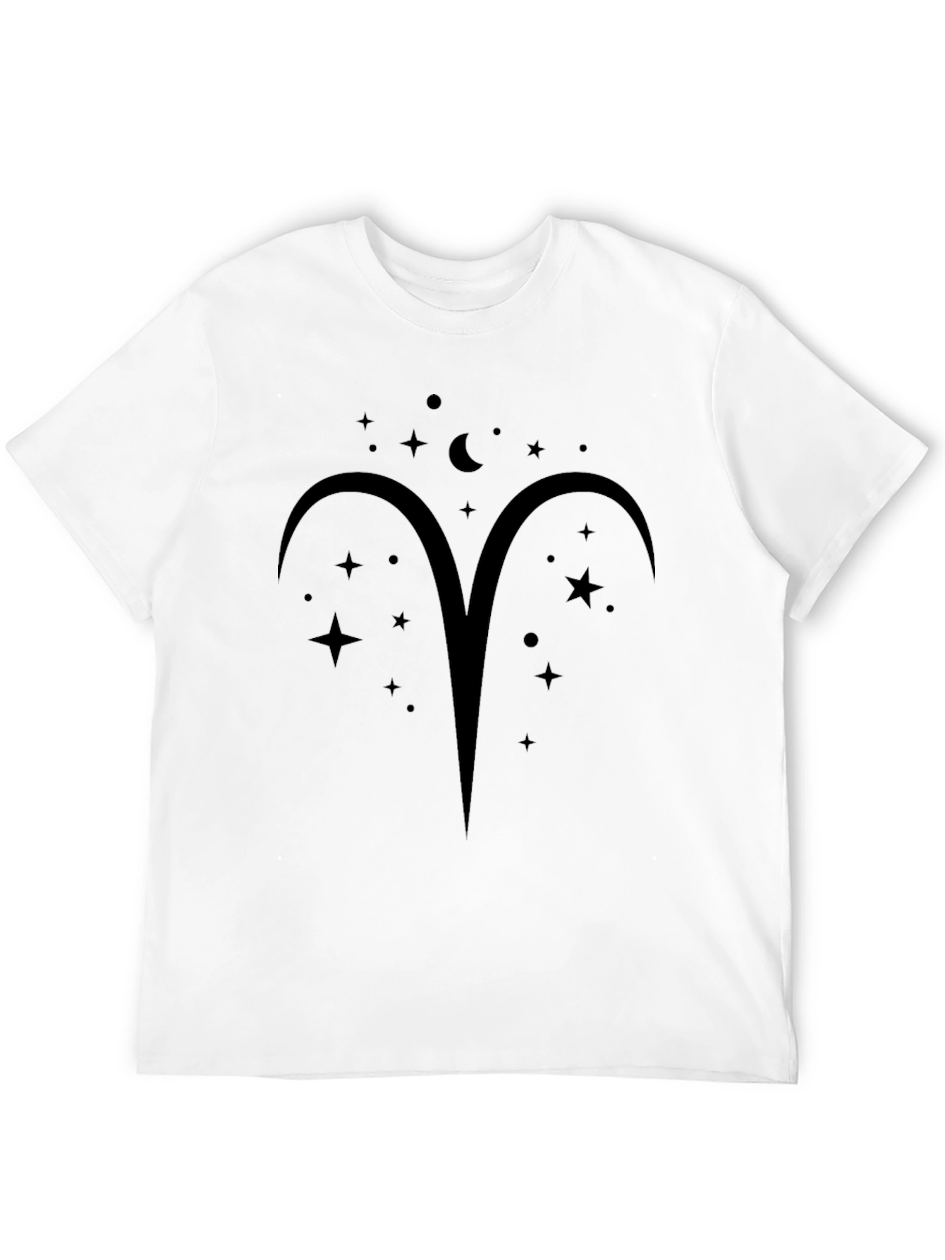 Aries Zodiac Starry Night Black T-Shirt