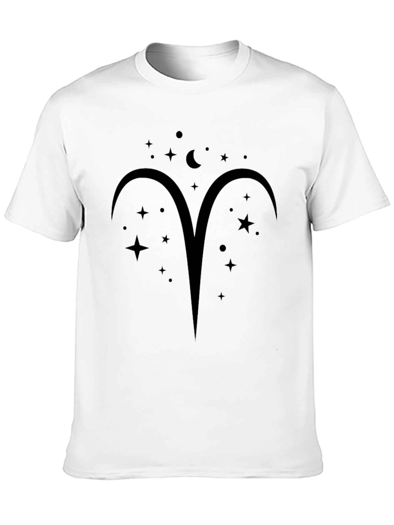 Aries Zodiac Starry Night Black T-Shirt