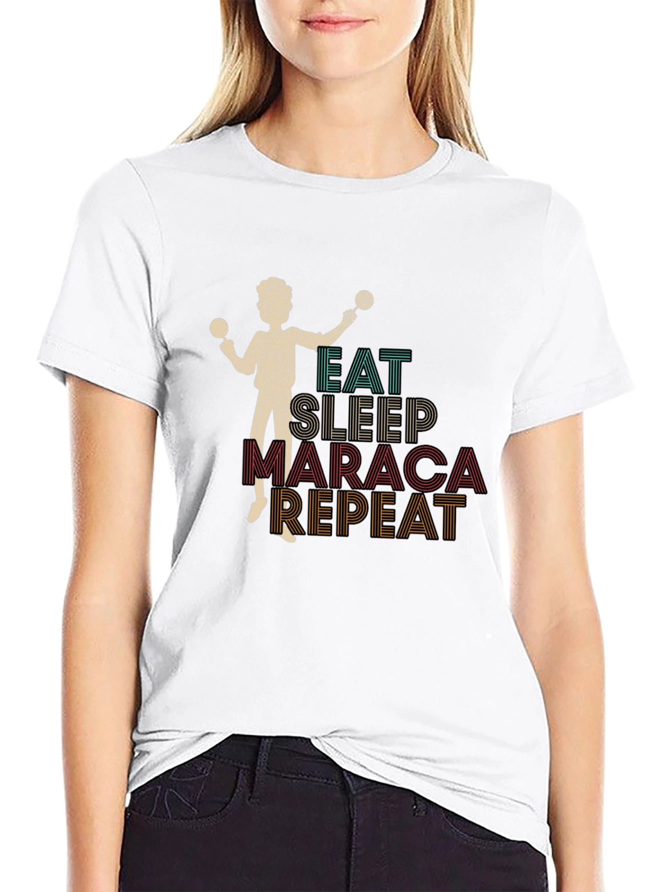 Eat Sleep Maraca Repeat Graphic Tee