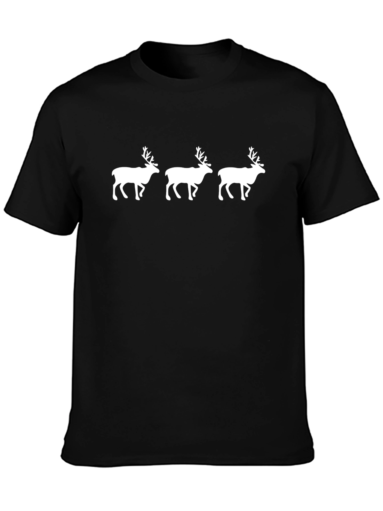 Reindeer Silhouette Graphic Tee - Black