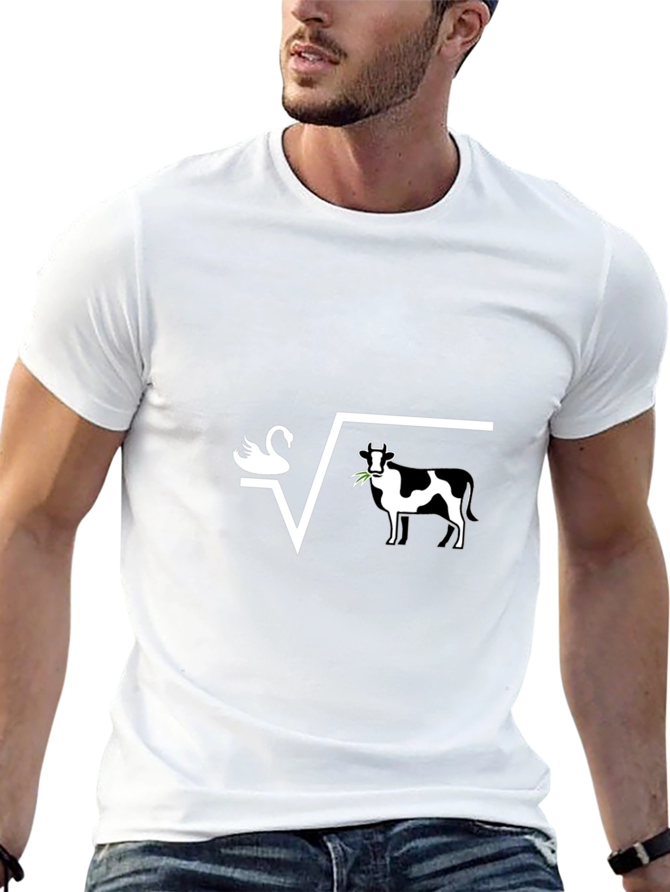 Swan + Cow = Square Root Funny T-Shirt
