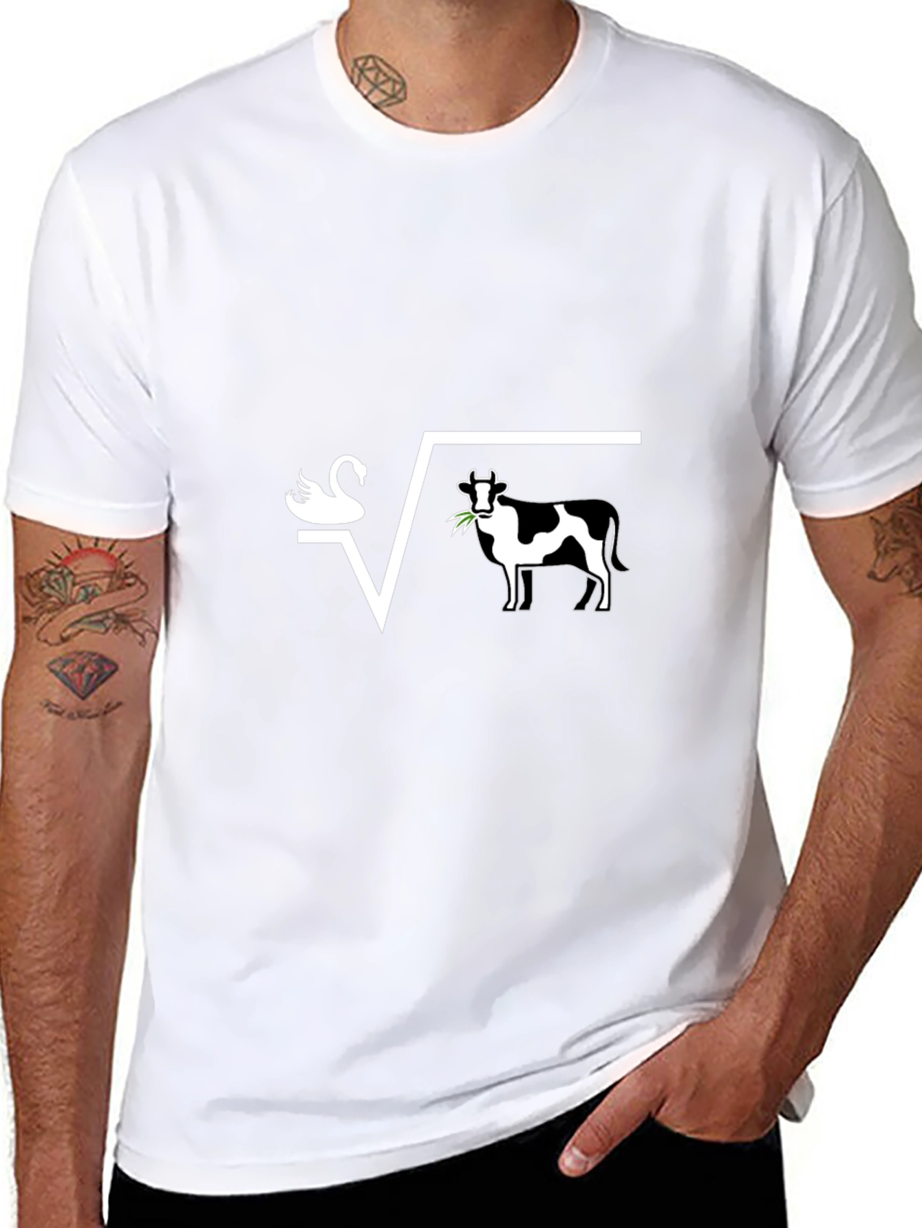Swan + Cow = Square Root Funny T-Shirt