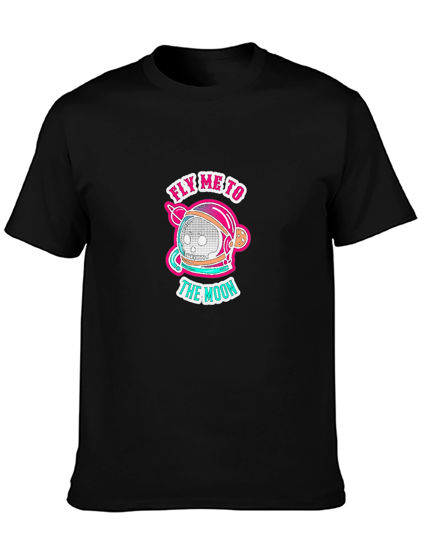 Fly Me to the Moon Black Graphic T-Shirt