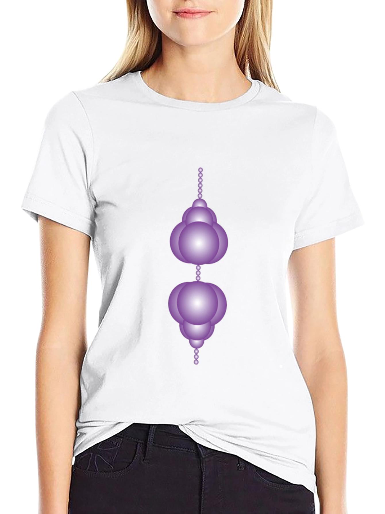 Modern Geometric Orb Design Black T-Shirt