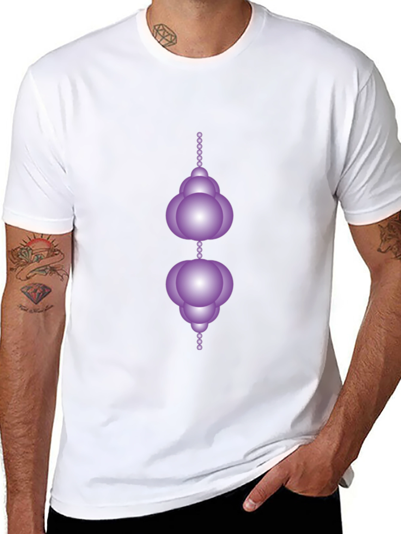 Modern Geometric Orb Design Black T-Shirt