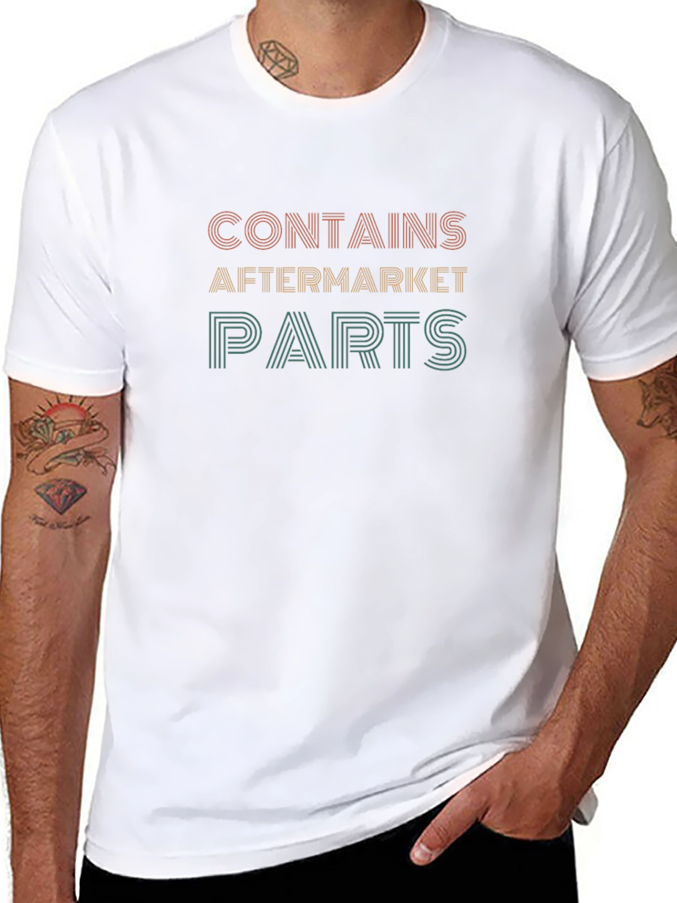 Contains Aftermarket Parts Black Graphic Tee