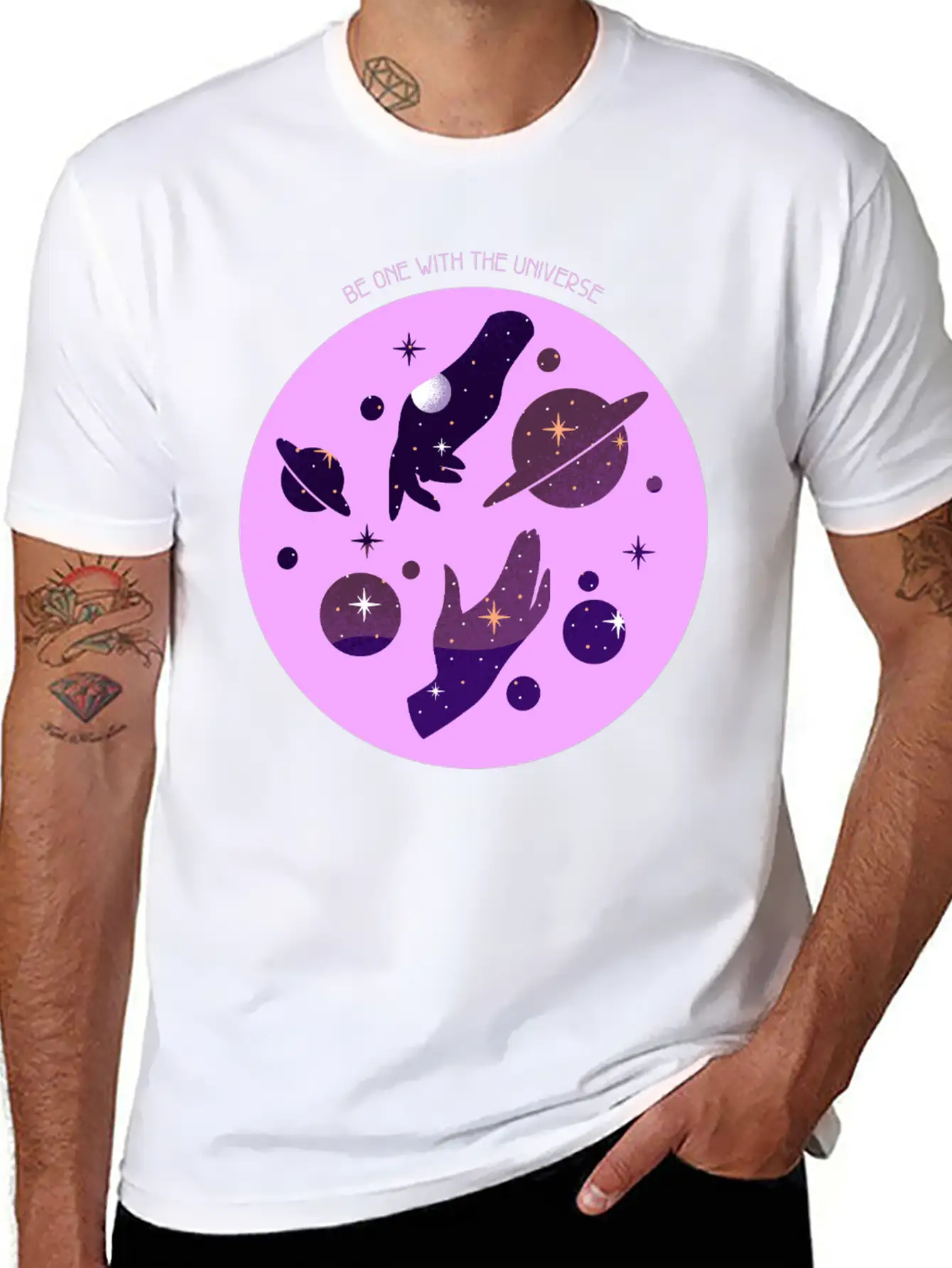 Be One With The Universe Cosmic Unisex Casual T-Shirt – Clean Design For Daily Comfort
