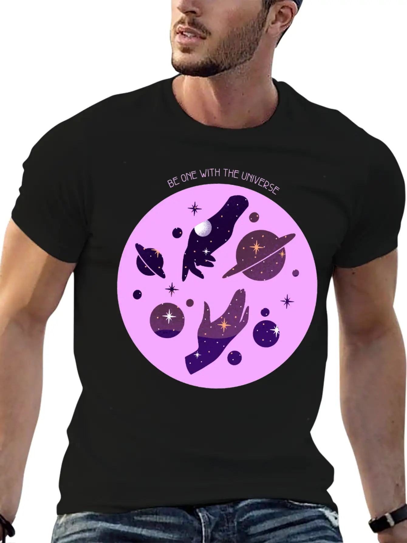 Be One With The Universe Cosmic Unisex Casual T-Shirt – Clean Design For Daily Comfort