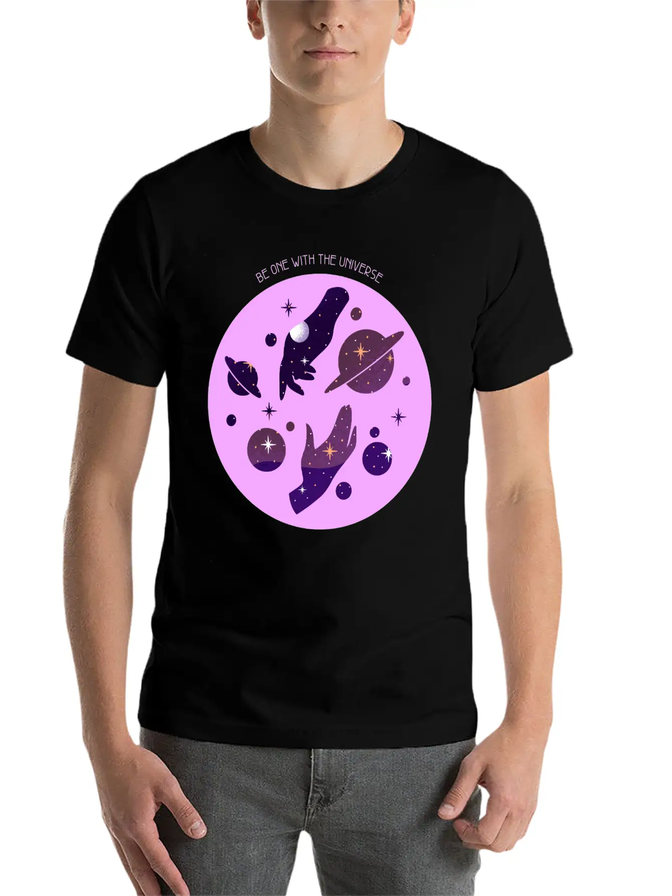 Be One With The Universe Cosmic Unisex Casual T-Shirt – Clean Design For Daily Comfort