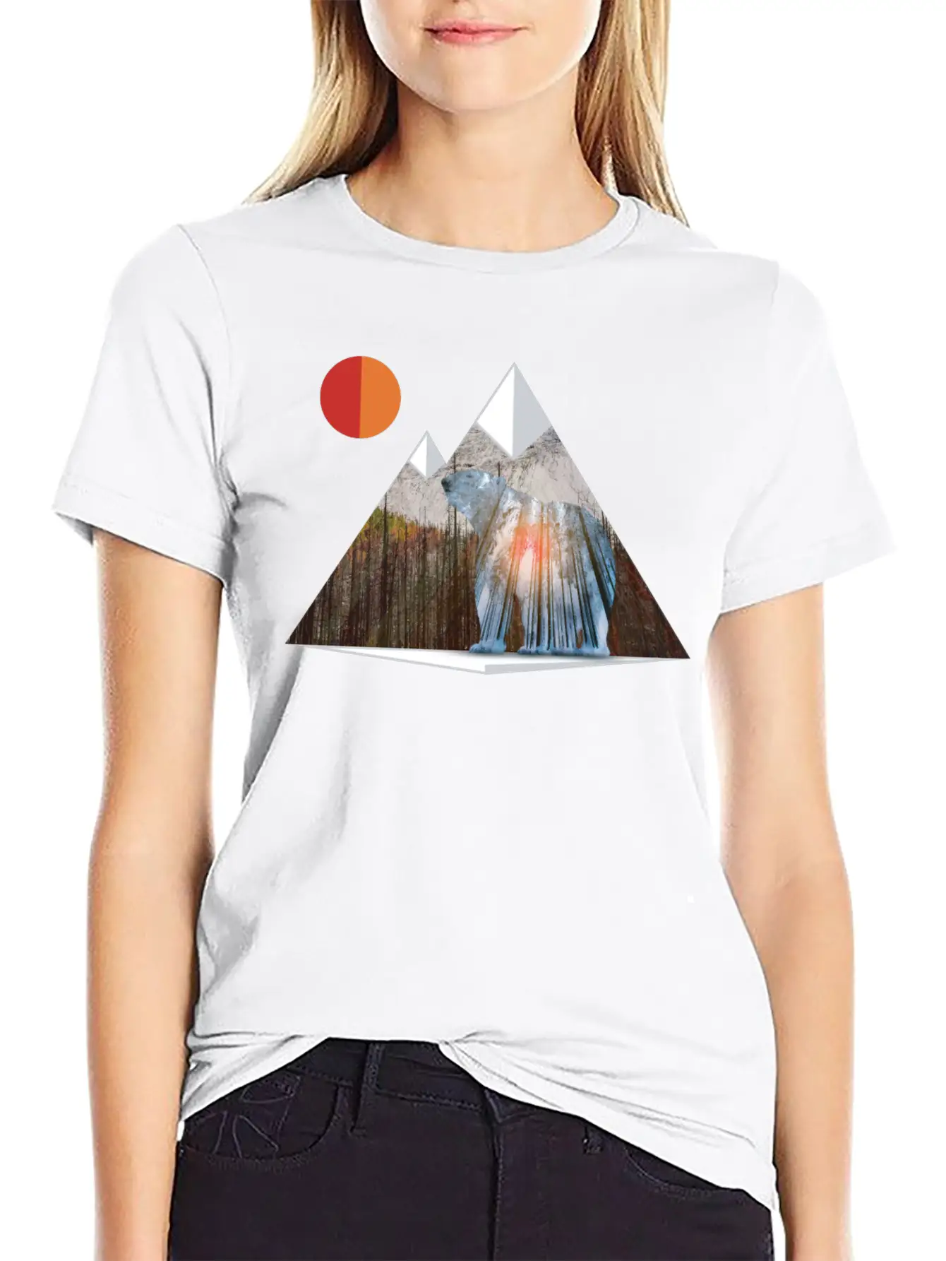 Bear Sun Salute In Mountain Forest Unisex Casual T-Shirt – Clean Design For Daily Comfort